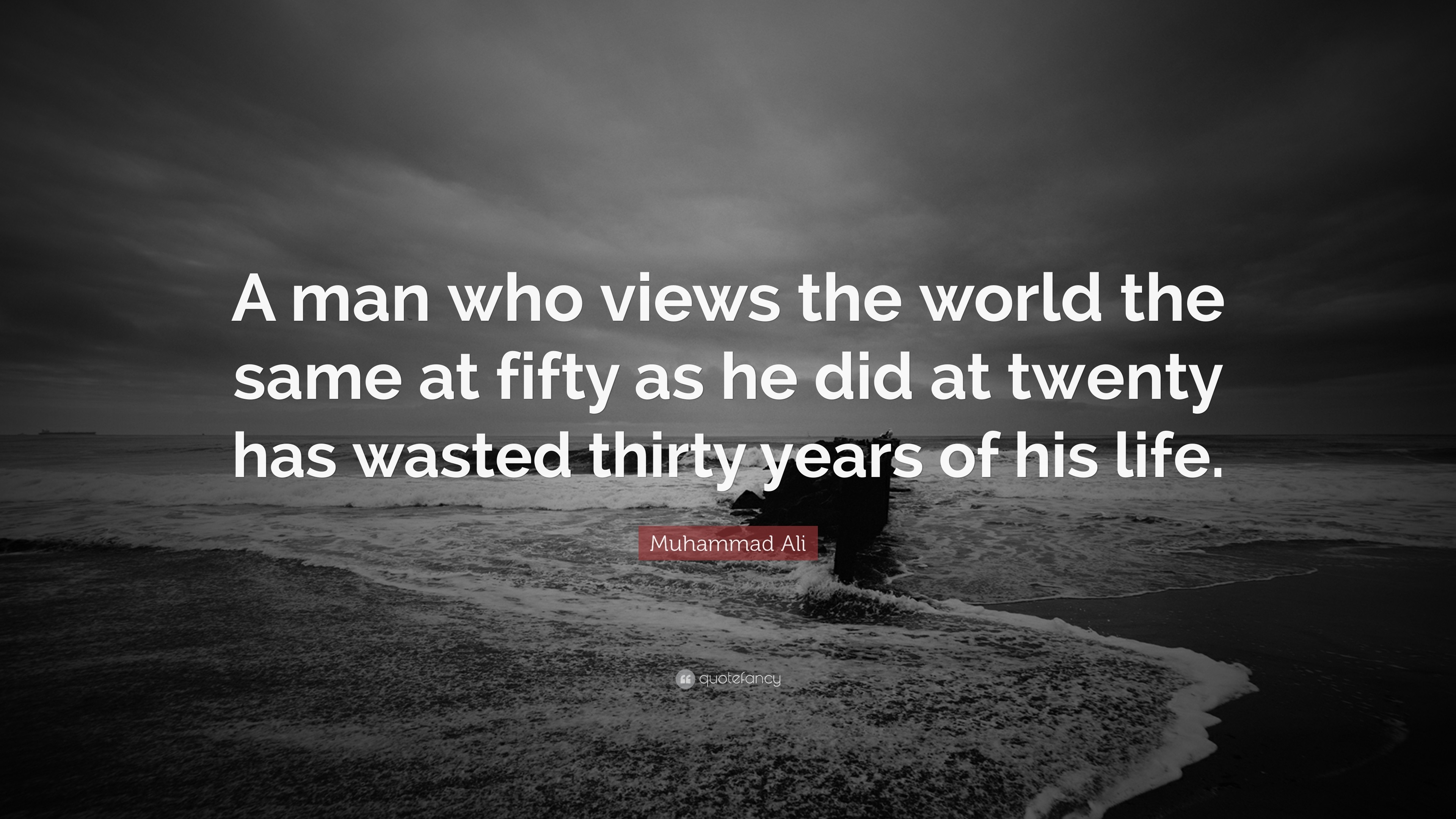 3840x2160 Muhammad Ali Quote: “A man who views the world the same at fifty as