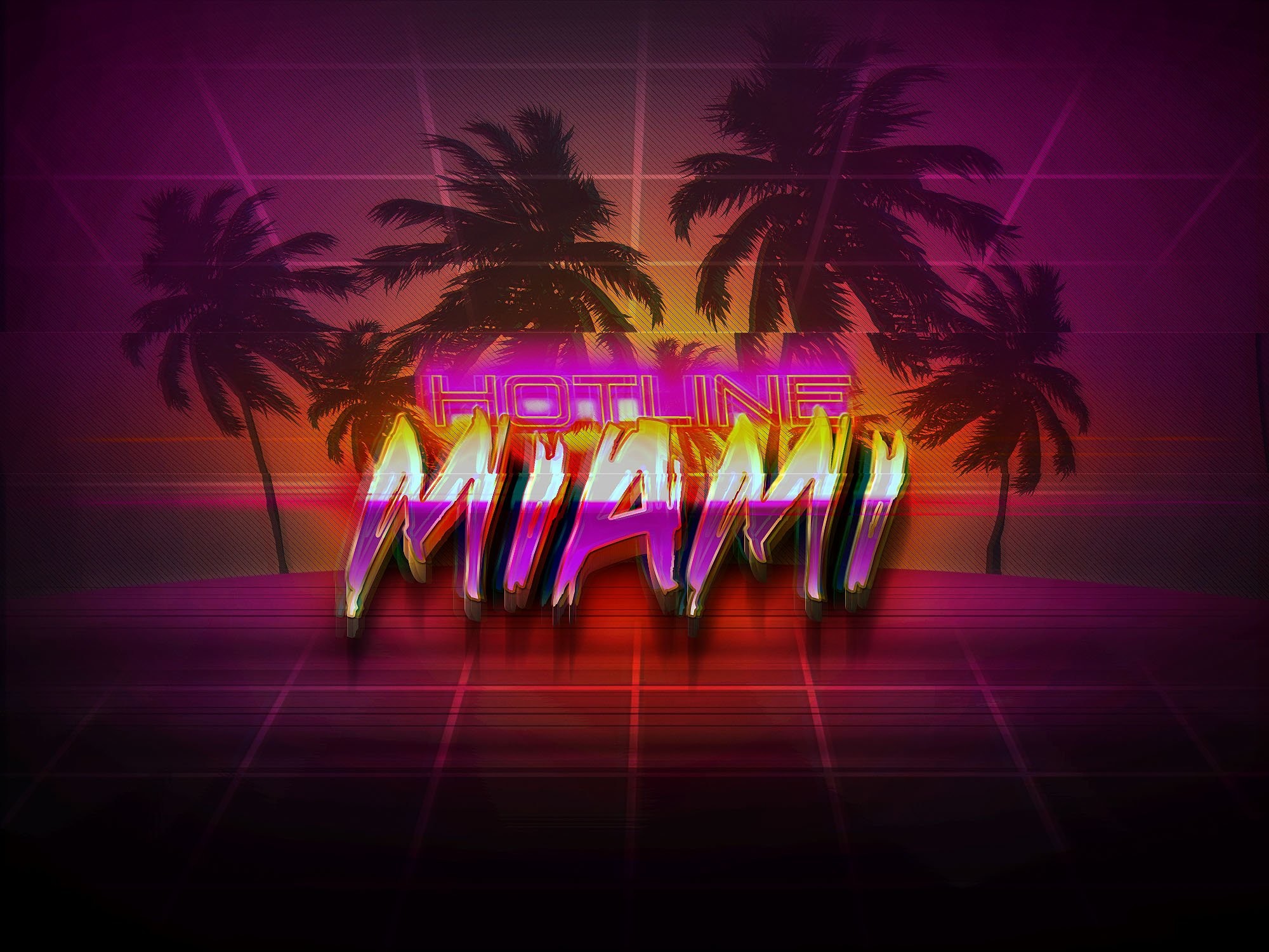 2000x1500 -MIAMI action shooter fighting hotline miami payday poster wallpaper .