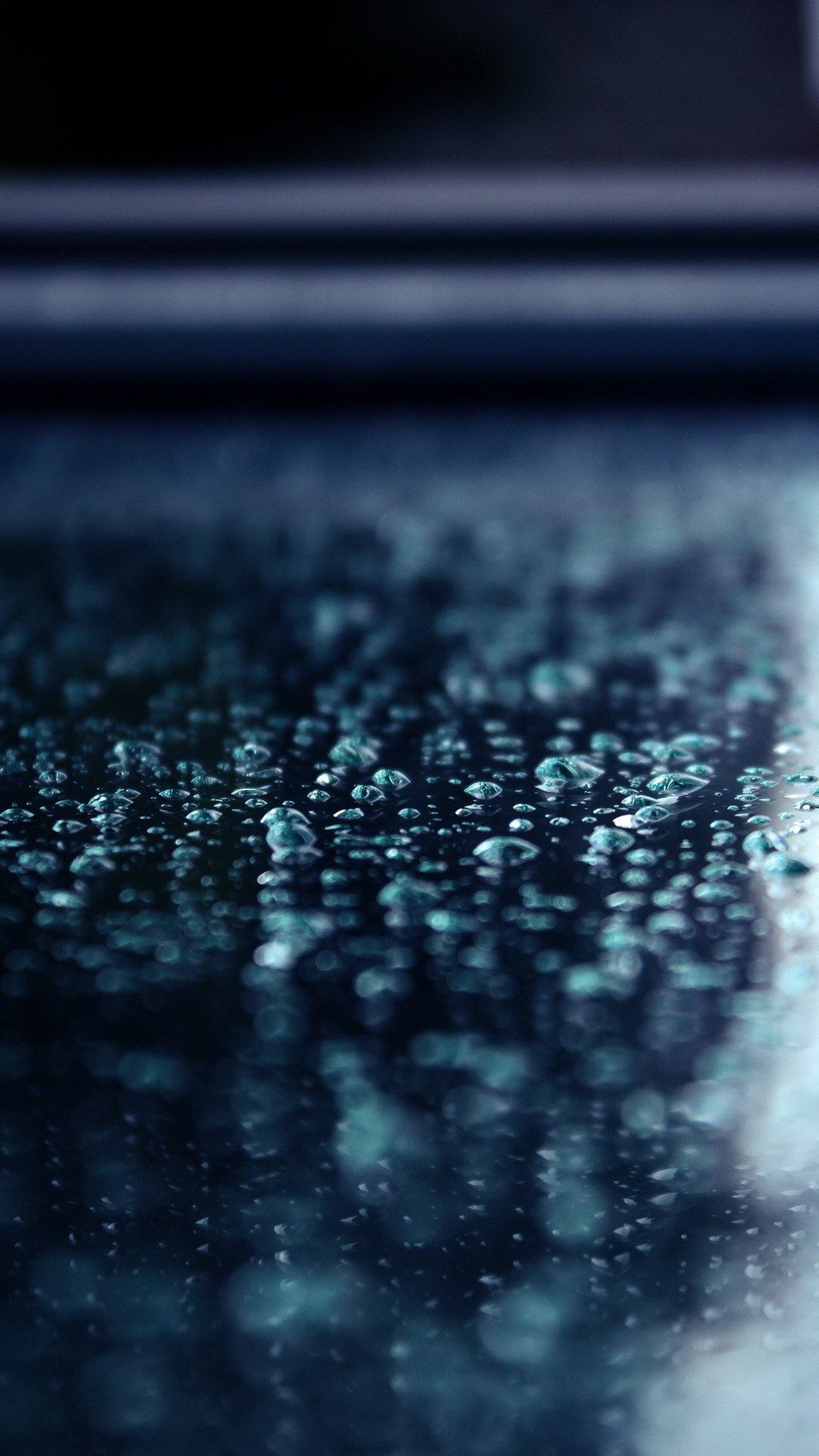 1440x2560 Macro-Water-Drops-Blue-Surface-Lock-Screen--