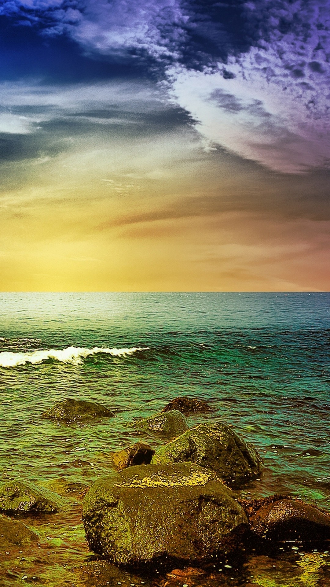1080x1920 Stormy Sea Rocks Sunset iPhone 6 Plus HD Wallpaper ...