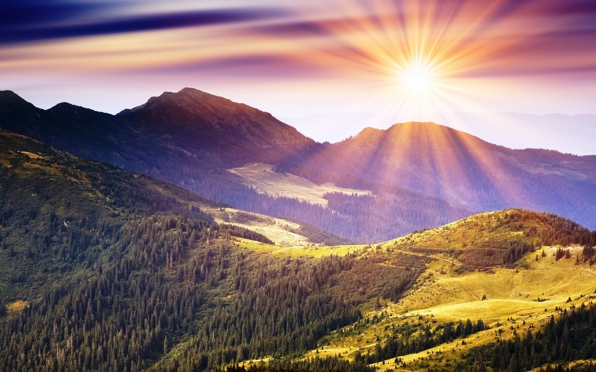 1920x1200 Beauty Sunrise in Mountain for Wallpapers