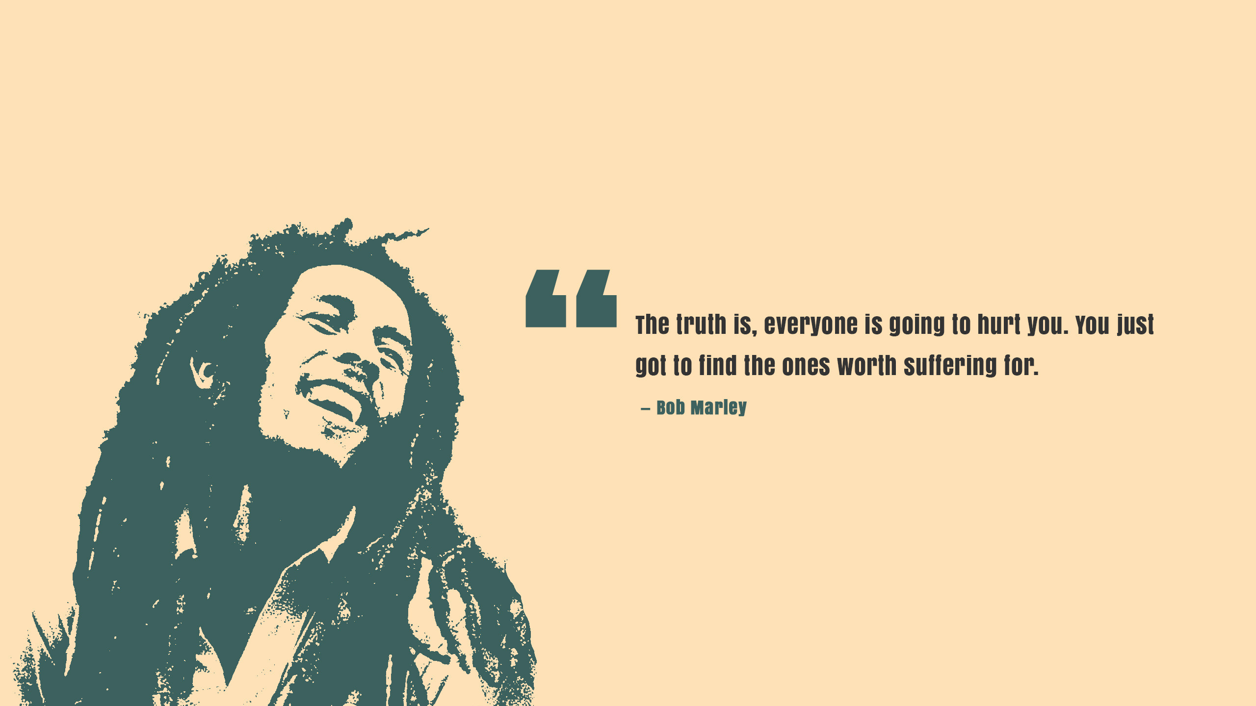 2560x1440 Typography / Truth Wallpaper. Truth, Worth, Bob Marley, Popular quotes ...