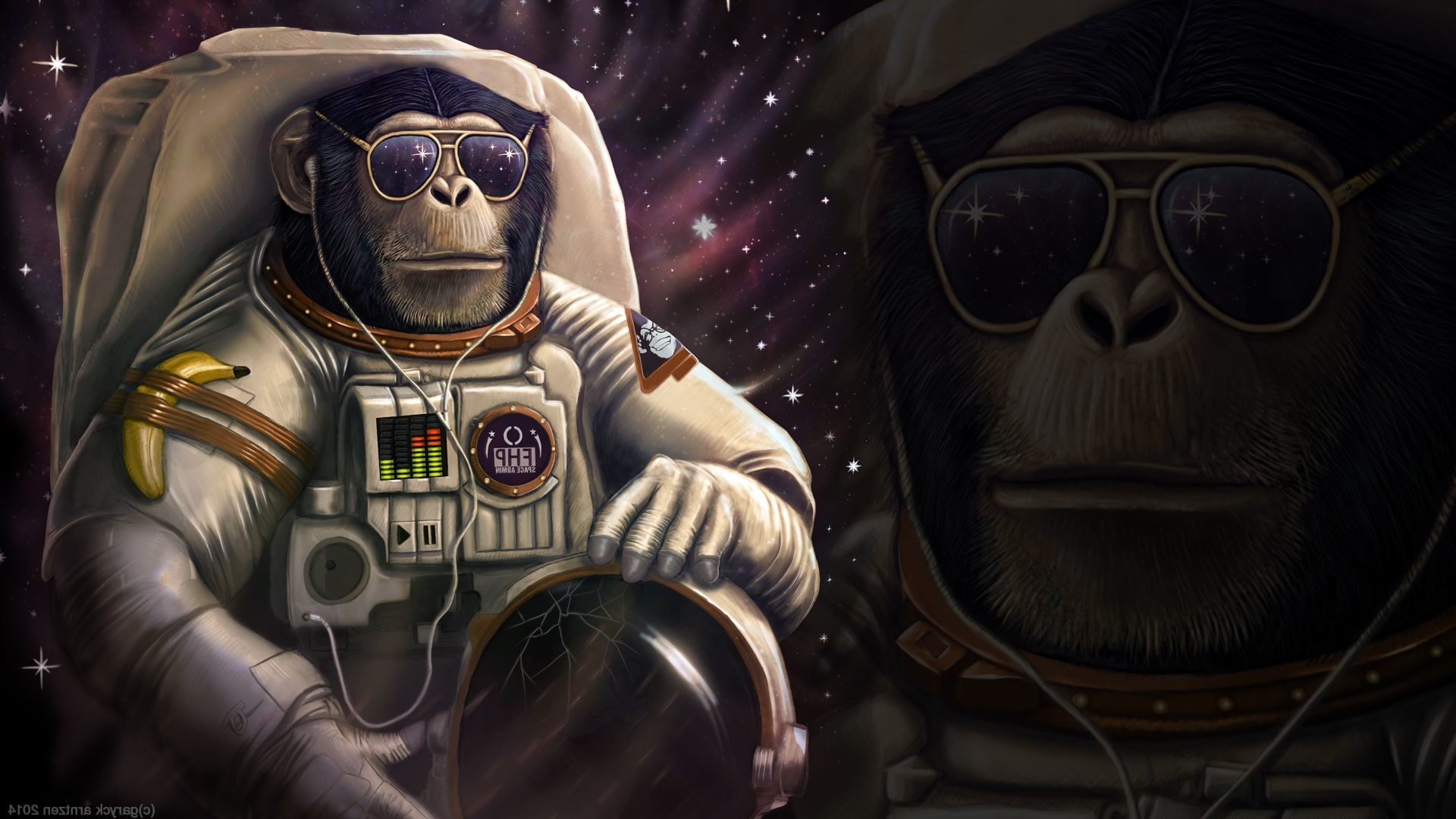 1920x1080 Monkey Astronaut Wallpapers HD
