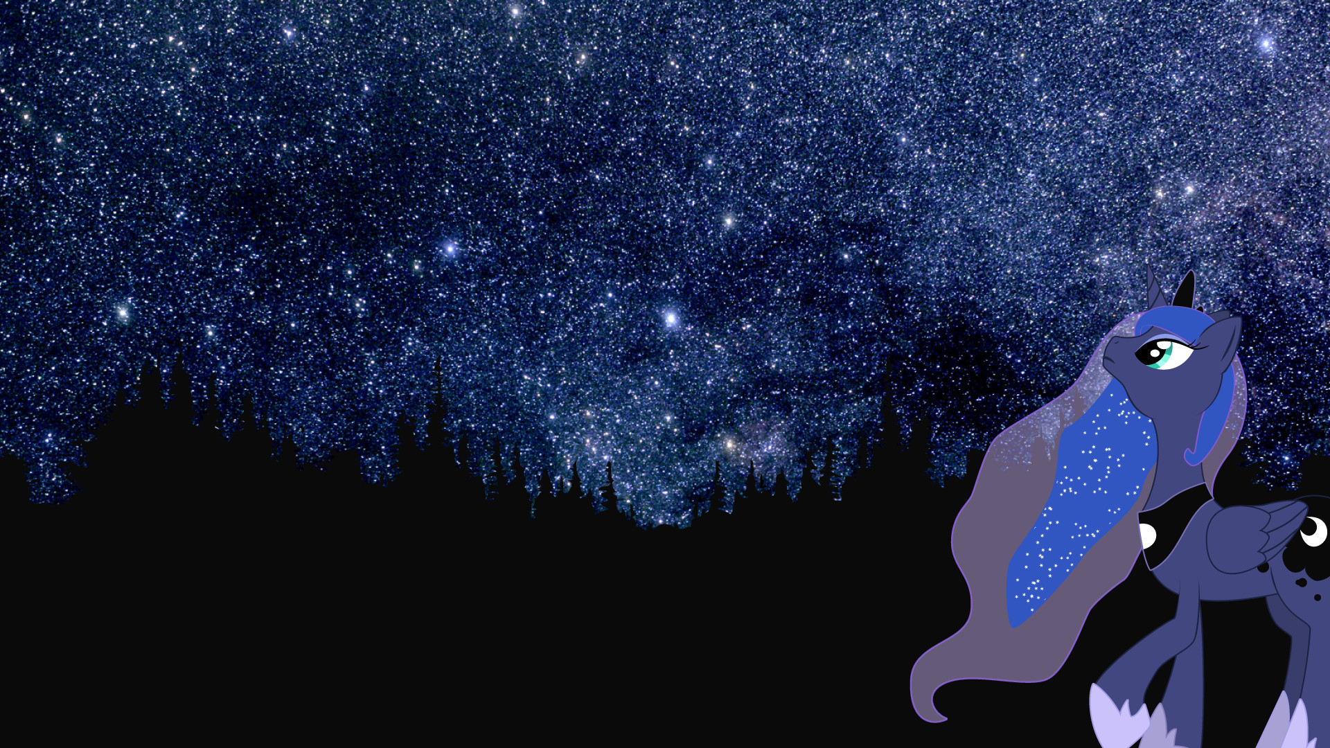 1920x1080 ... Princess Luna and the Night Sky Wallpaper by BlueEps
