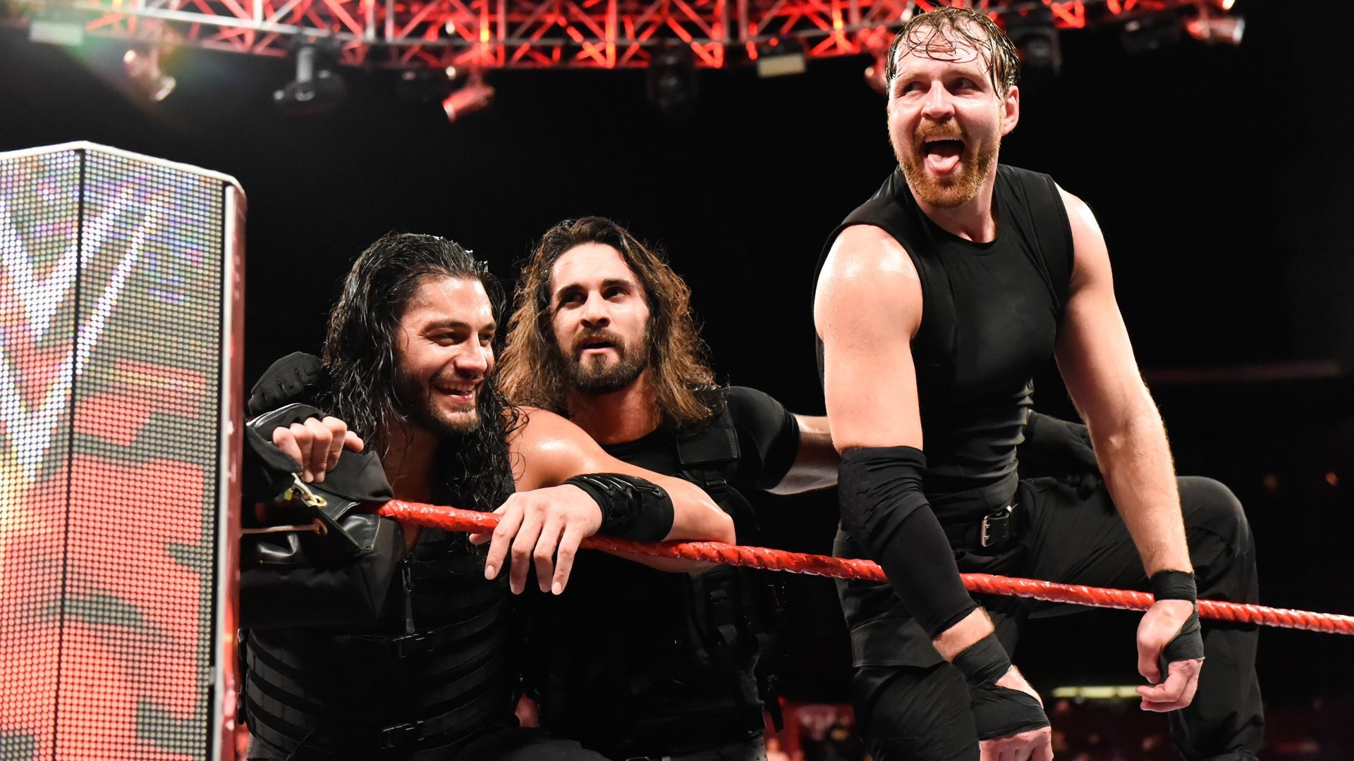 1920x1080 The Shield start off Raw well before the bell rings for their match as they  come to the aid of Kurt Angle (who ...