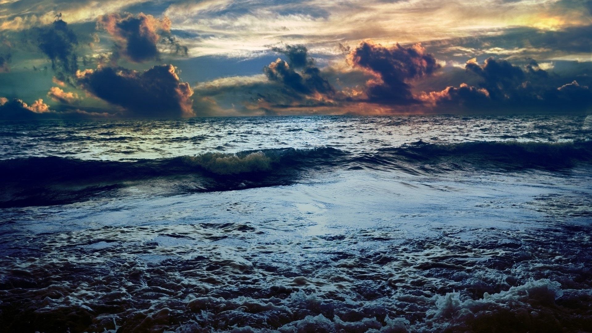 1920x1080 Storm Tag - Waves Beaches Clouds Storm Seascapes Nature Sea Ocean Sky  Horizon Sunrise Sunset Desktop