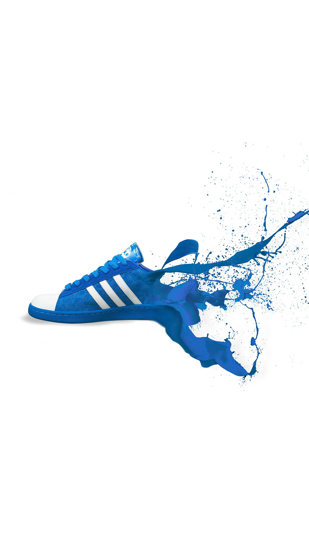 1080x1920 Adidas Blue Shoes Sneakers Logo Art #iPhone #6 #plus #wallpaper