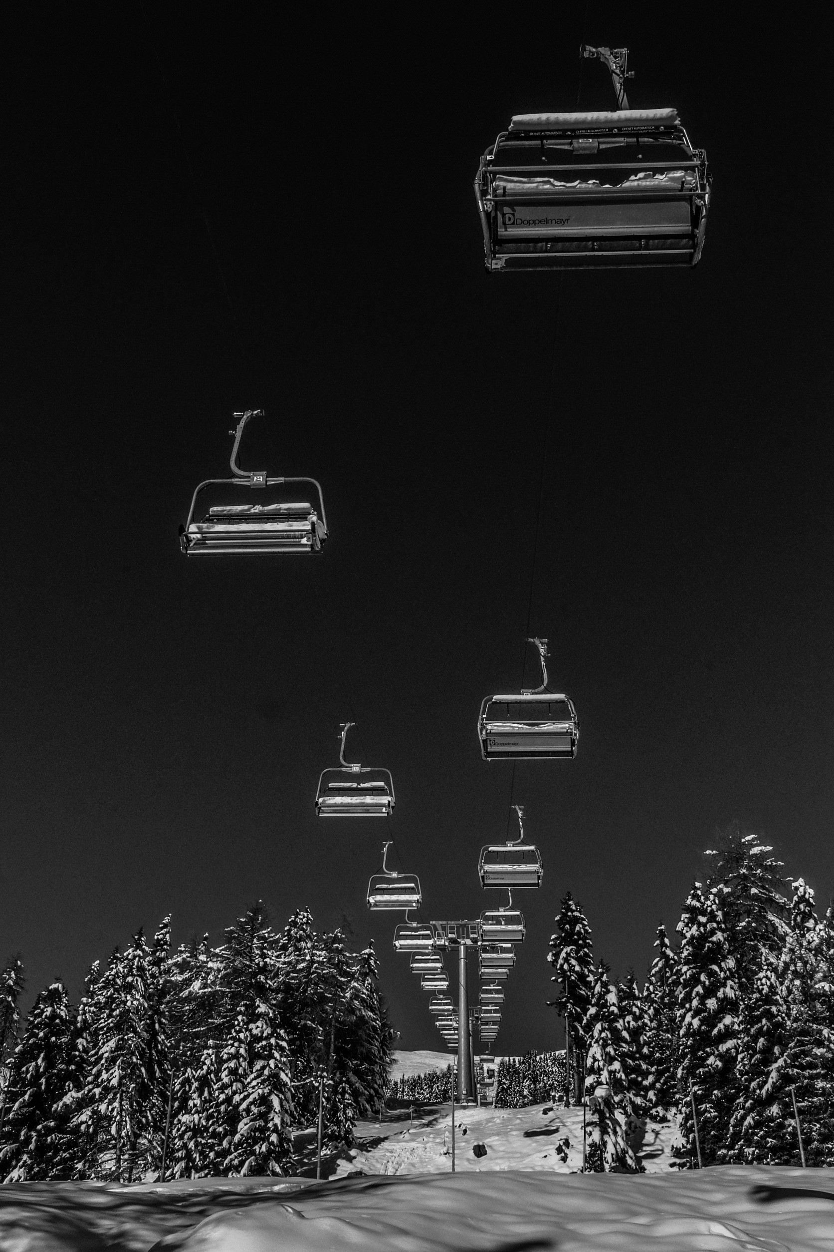 1672x2508 Free Images : mountain, snow, cold, winter, light, black and white, sport,  vacation, cable, recreation, slope, chairlift, holiday, darkness, skiing,  ...