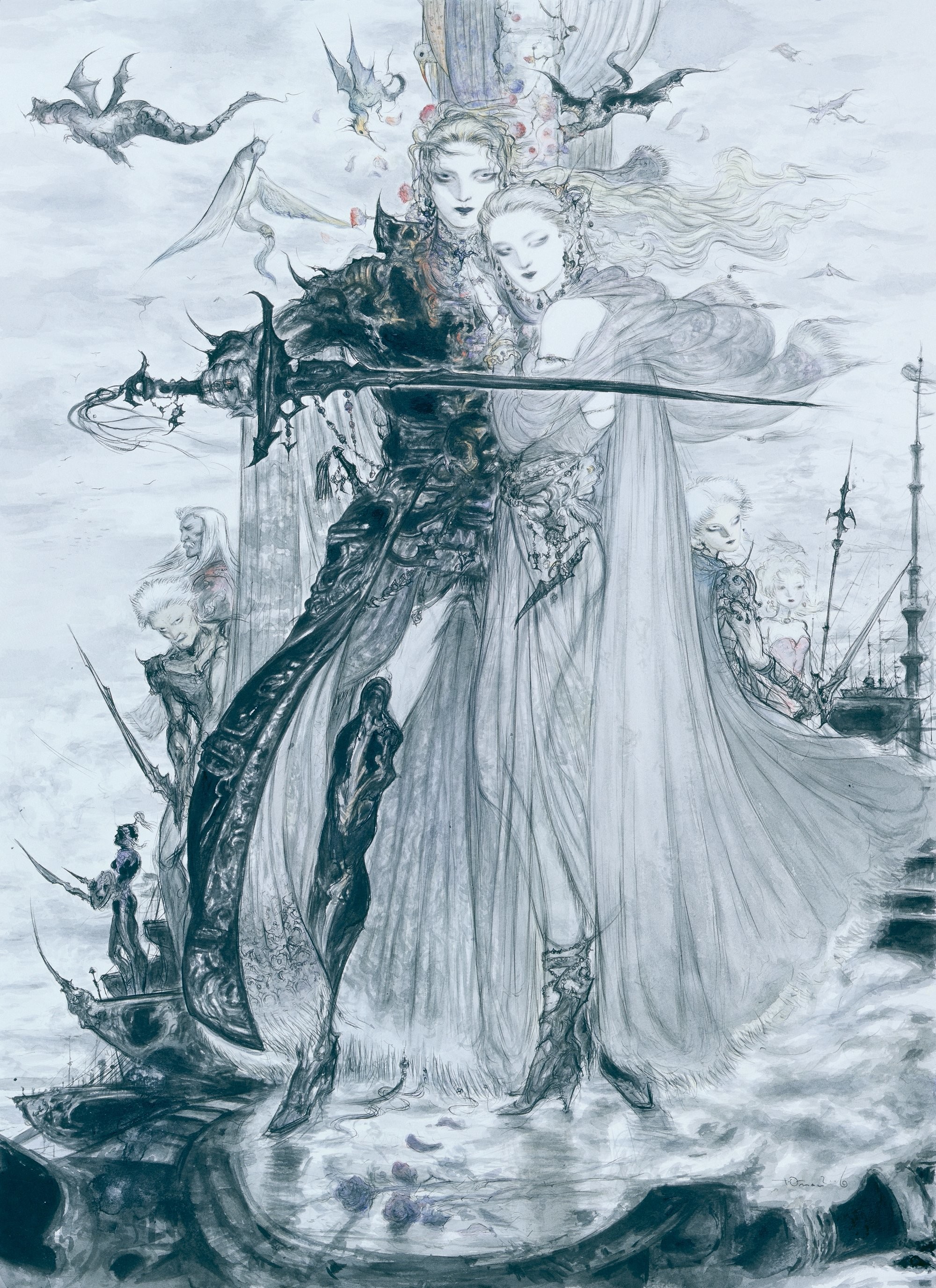 2000x2753 Amano yoshitaka bartz klauser faris scherwiz final fantasy final fantasy v  lenna charlotte tycoon sword wallpaper |  | 565191 | WallpaperUP
