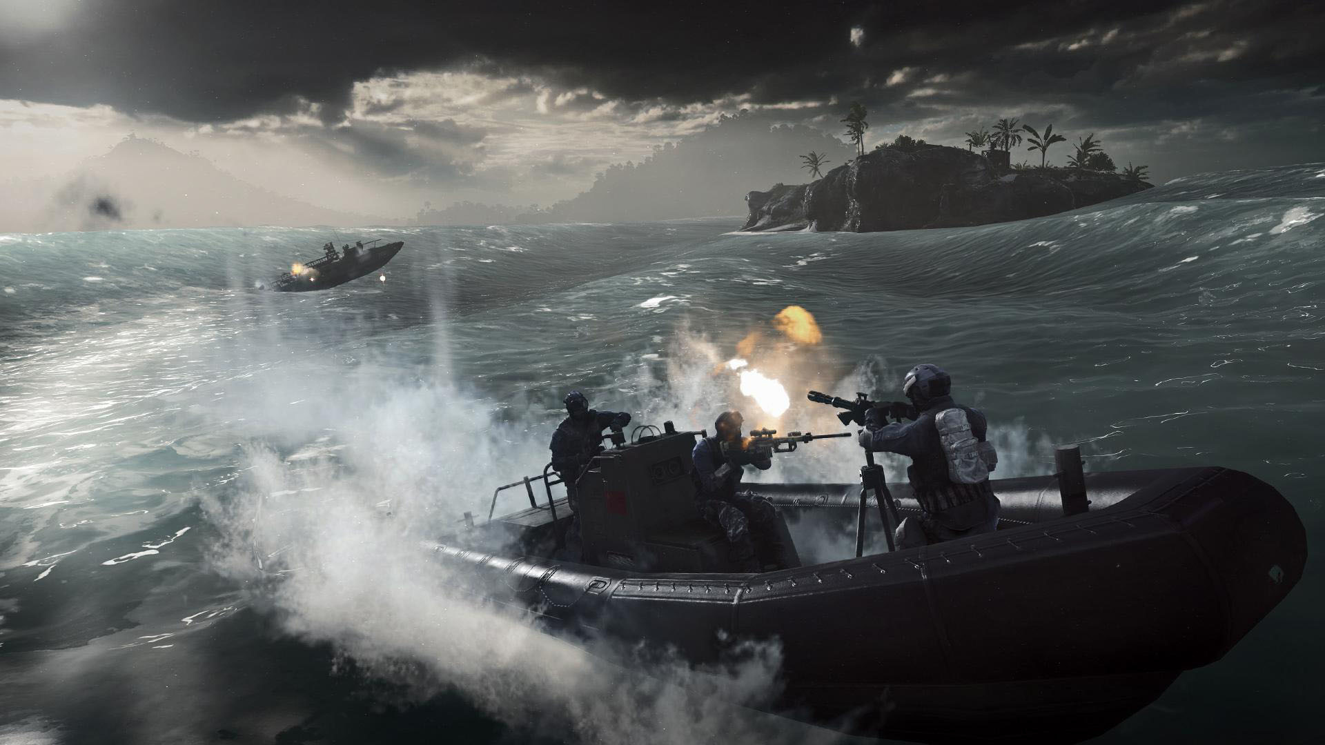 1920x1080 Battlefield 4, Rigid Inflatable Boat VS Attack Boat on Paracel Storm   wallpaper