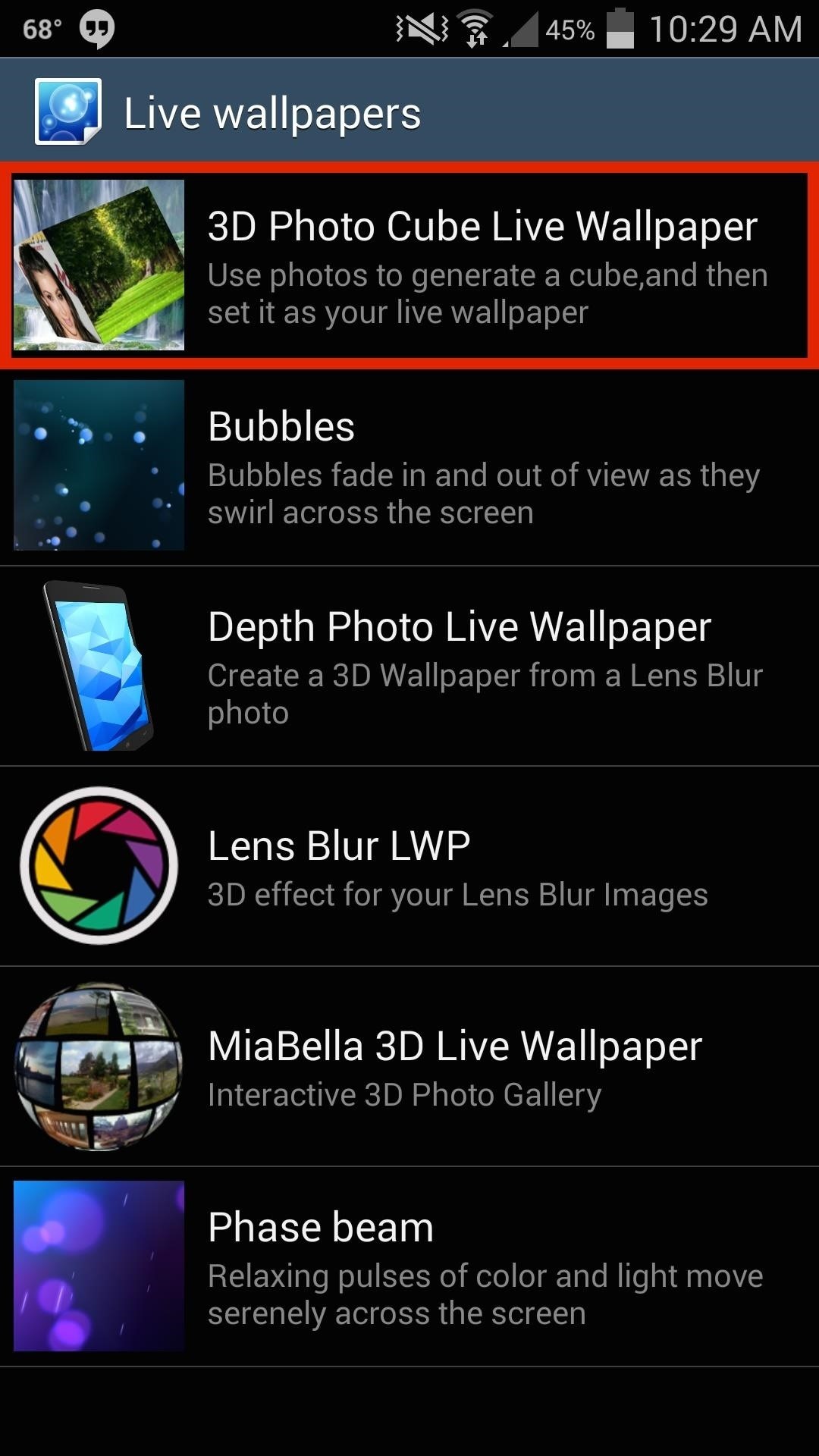 1080x1920 ... choose just lock screen on the GS4), select Live Wallpapers, and  finally, pick 3D Photo Cube Live Wallpaper. Tap on Settings to begin  customizing it.