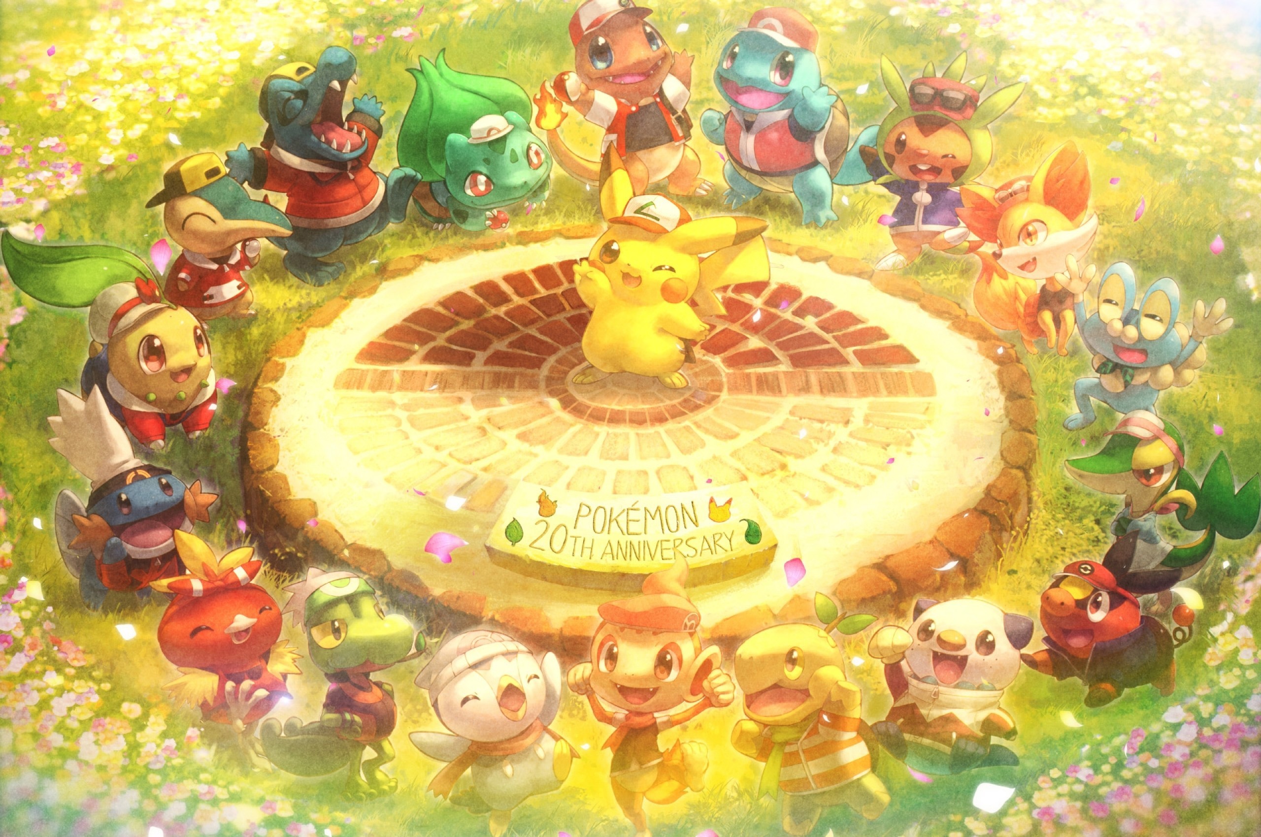 2560x1700 Pokemon, Pikachu, Bulbasaur, Chimchar, Fennekin, Snivy