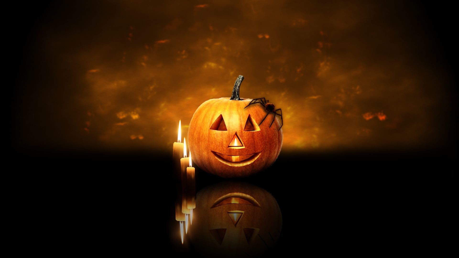 1920x1080 Scary Halloween HD Wallpapers Pumpkins Witches Spider Web