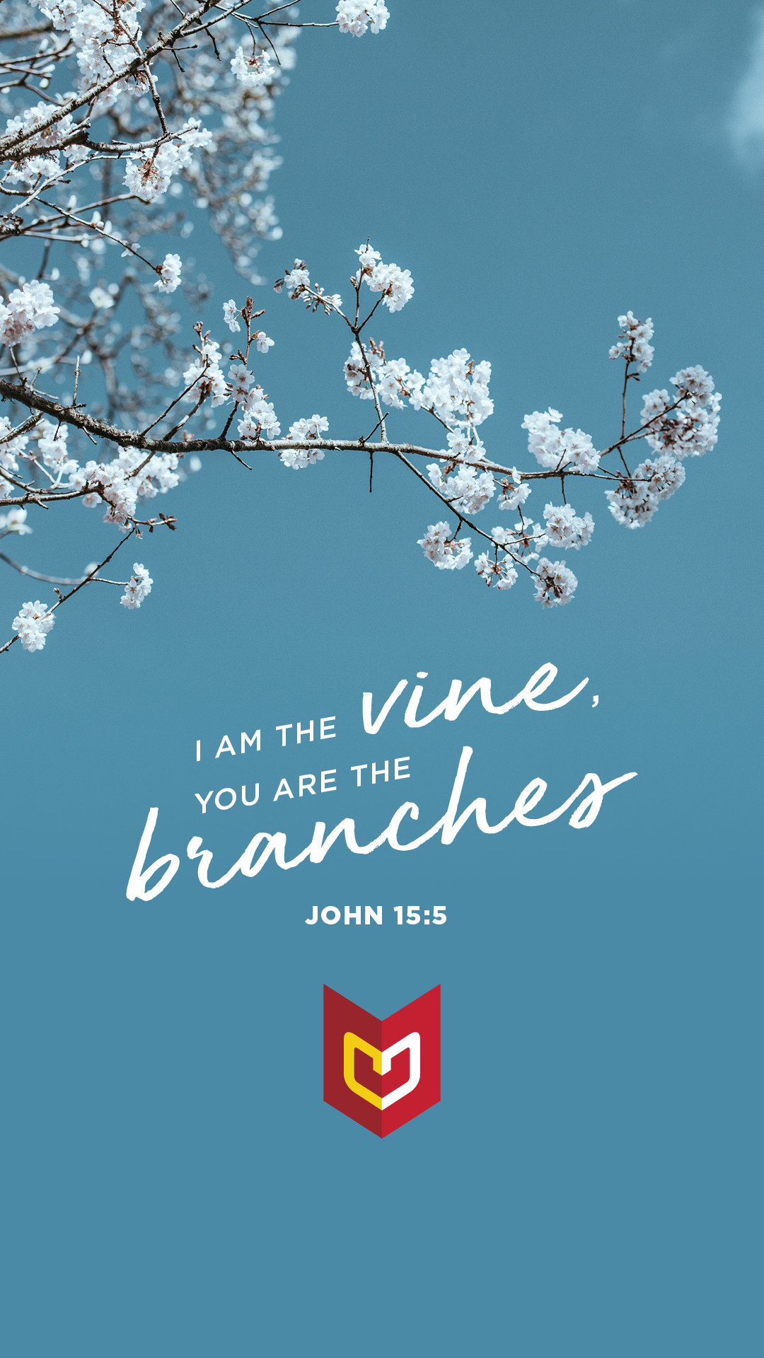 1080x1920 Budding tree with words I AM THE VINE YOU ARE THE BRANCHES ...