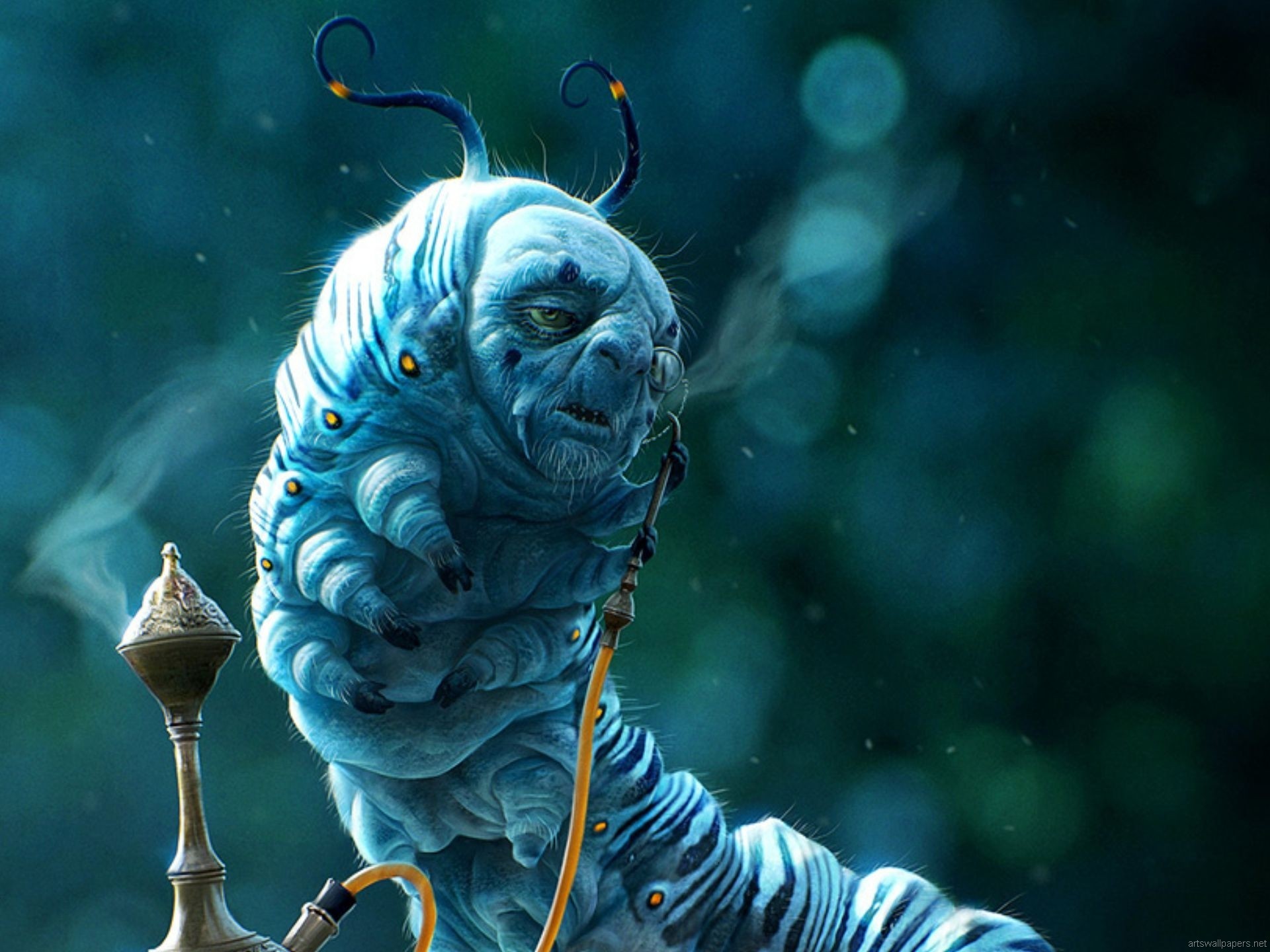 1920x1440 Alice in Wonderland fantasy art caterpillars crea 