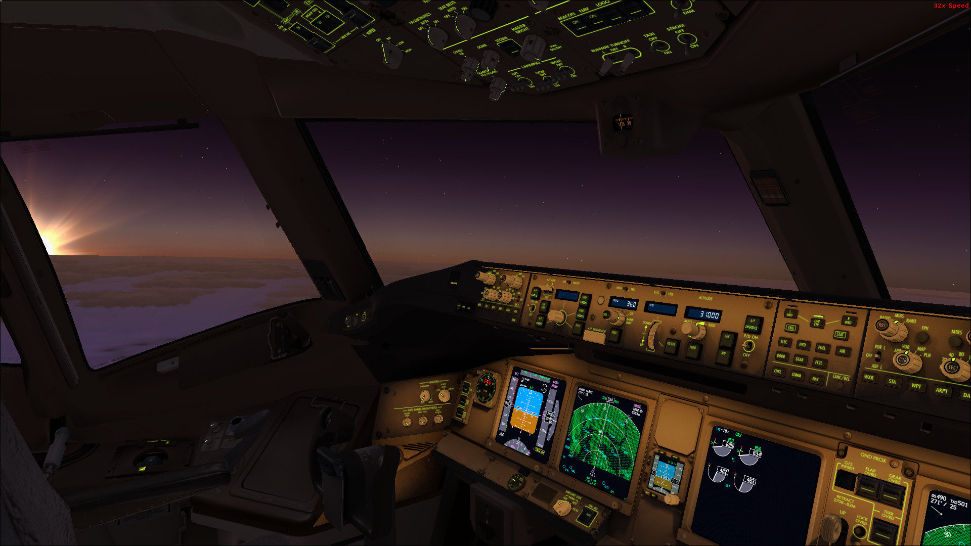 1920x1080 ... Boeing 777 cockpit dusk by HYPPthe