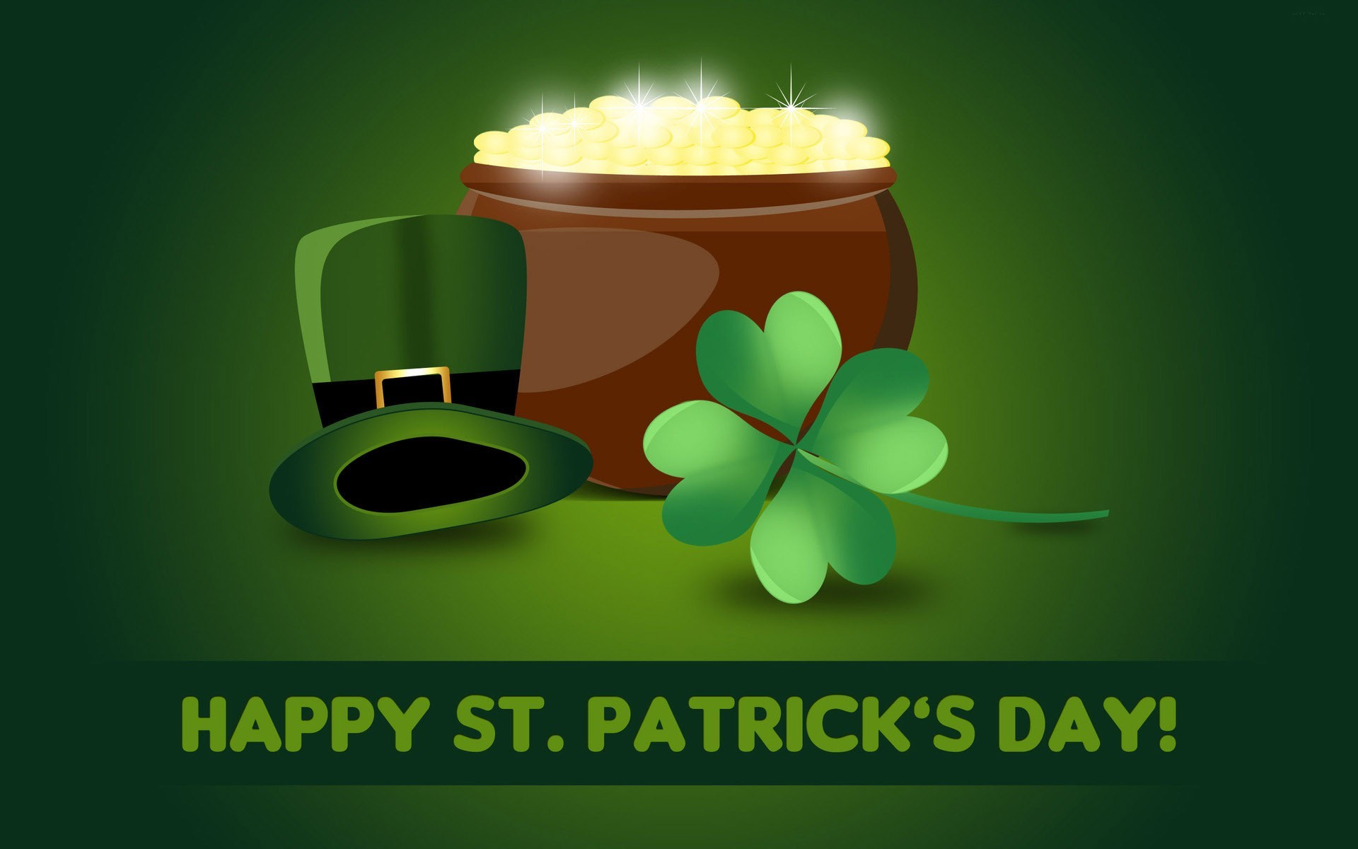 1920x1200 Happy St. Patrick's Day hat with gold pot wallpaper