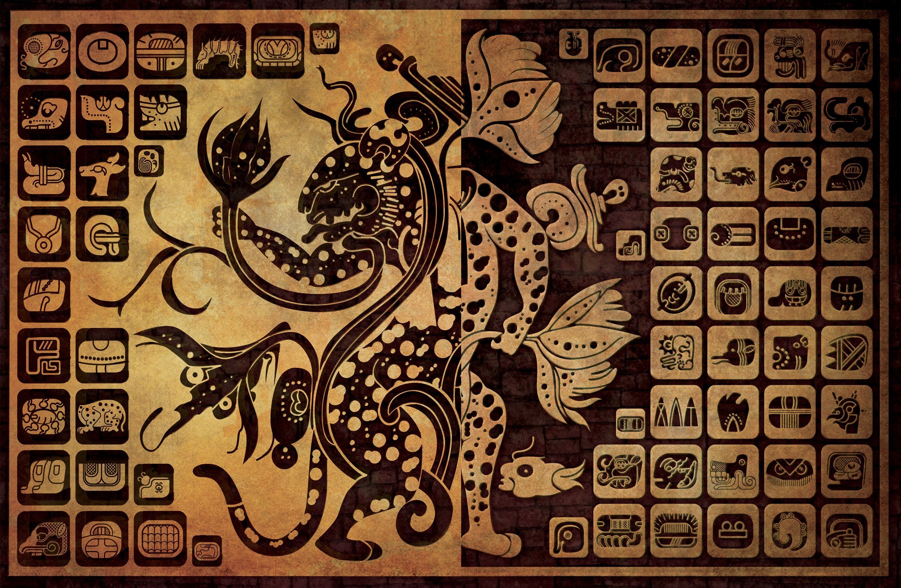 2880x1880 mayan glyphs wallpaper by ikarusmedia.deviantart.com
