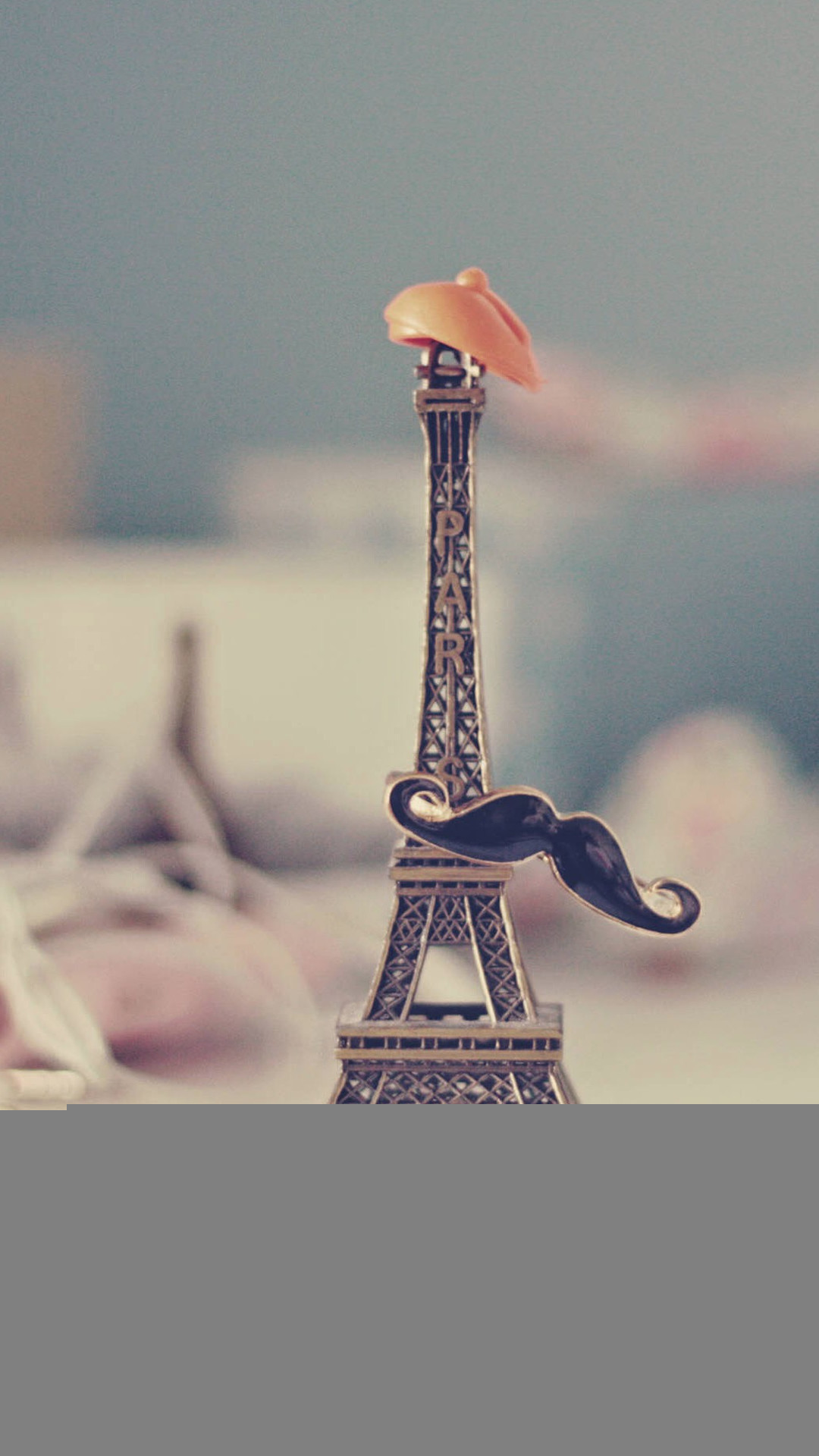 1080x1920 Eiffel Tower Moustache Hat Miniature iPhone 8 wallpaper