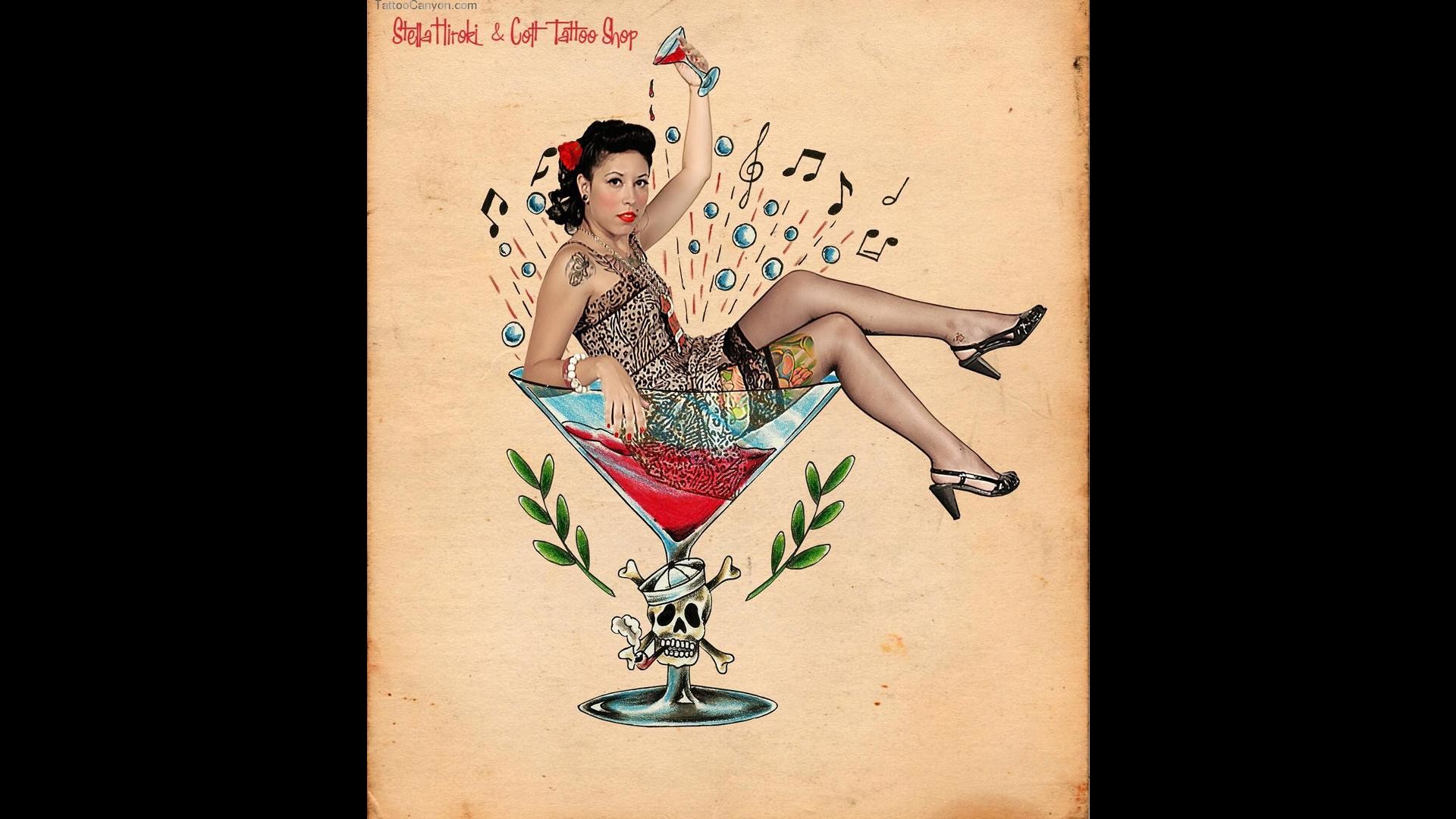 1920x1080 All images to Pin Up Girl Gambling Tattoo Design