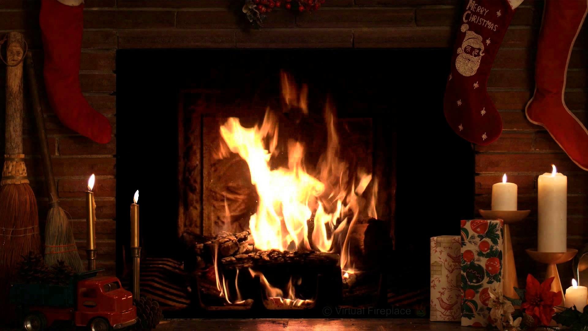 1920x1080 4 Hours Christmas Yule Log Fireplace with Crackling Fire Sounds (HD) -  YouTube