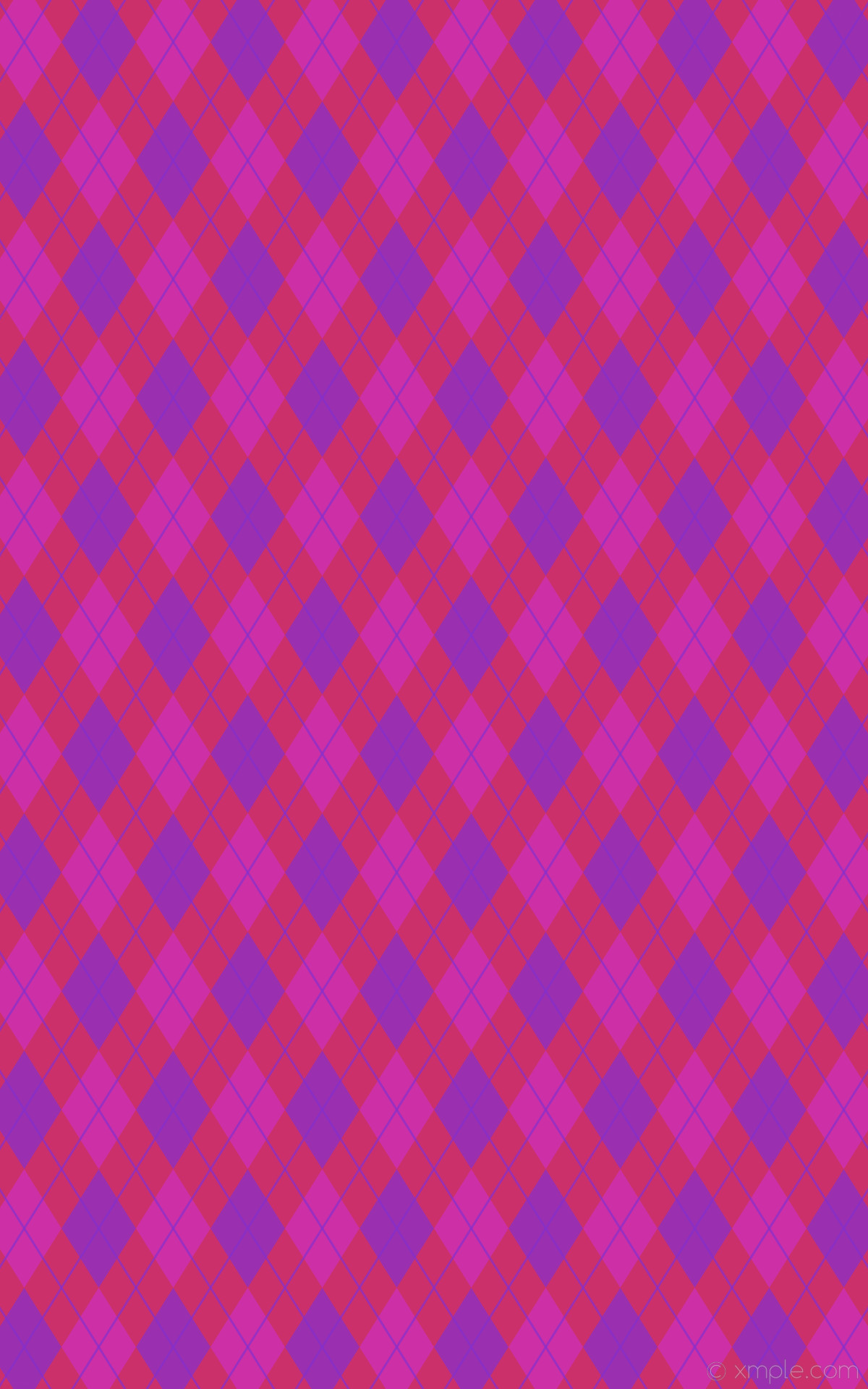 1200x1920 wallpaper dual violet pink diamonds argyle magenta blue #cc306b #cc30bf  #8530cc #3130cc