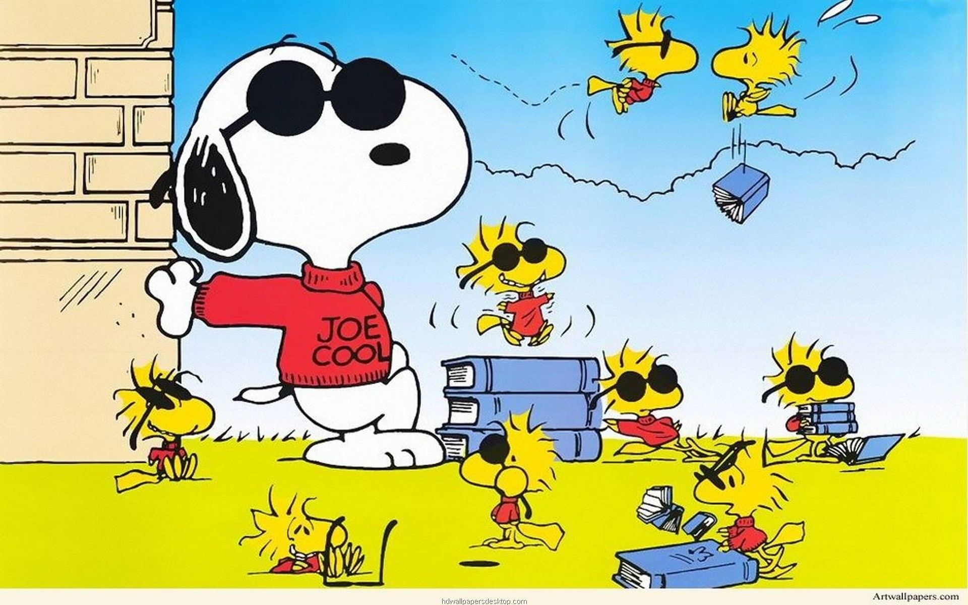 1920x1200 Snoopy and Woodstock Wallpaper