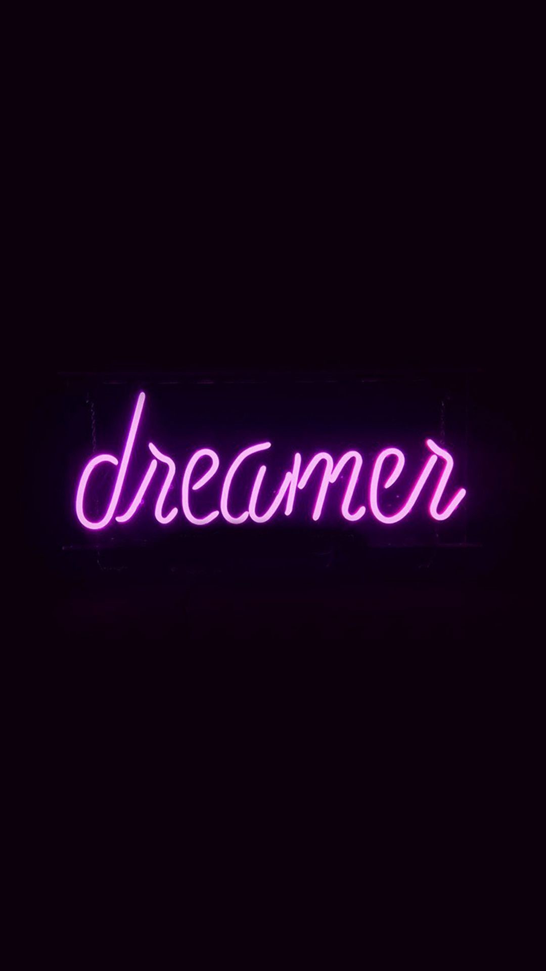 1080x1920 Dreamers Neon Sign Dark Illustration Art Purple #iPhone #6 #wallpaper