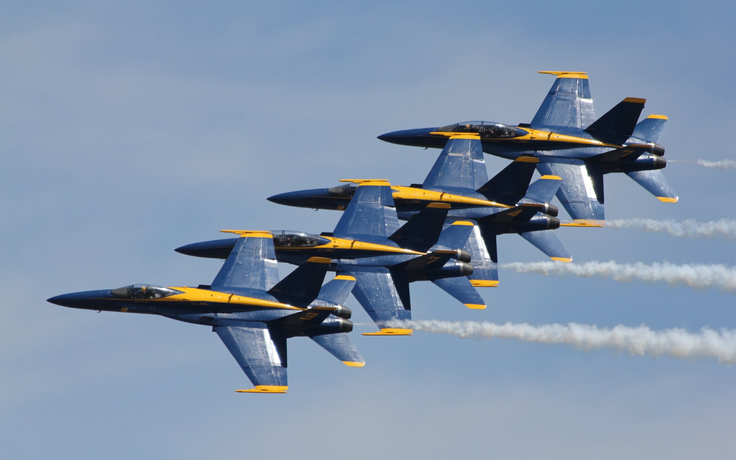 2560x1600 4K HD Wallpaper: Air Show with Blue Angels F-18 Squadron