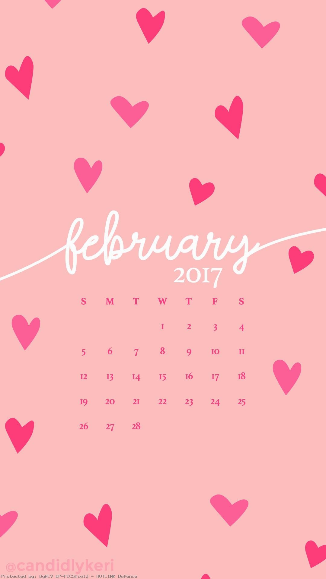 1080x1920 Pink-hearts-February-calendar-you-can-download-for-