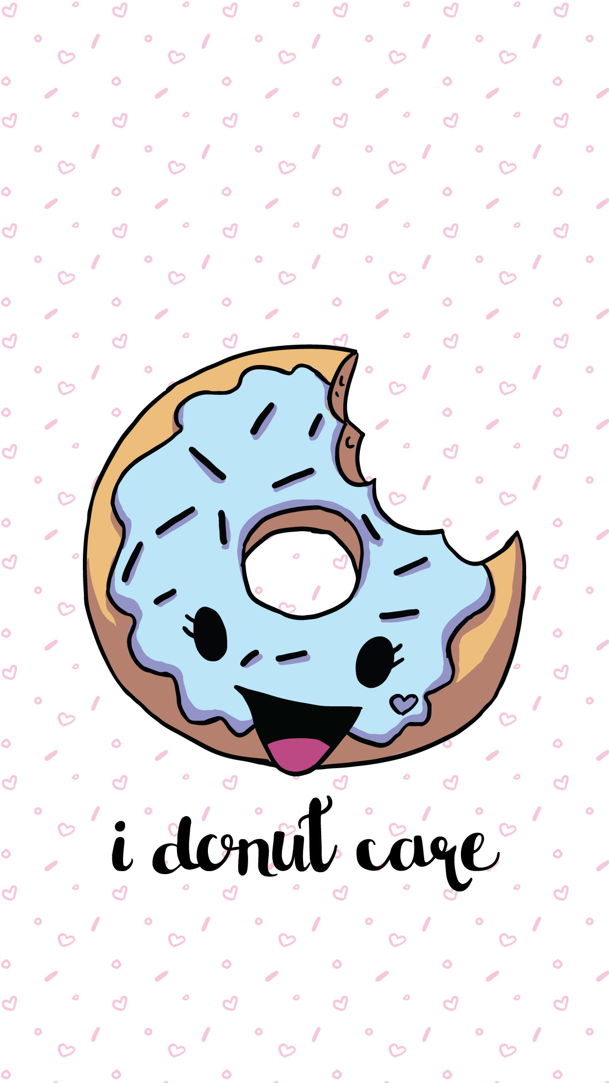 1242x2208 I Donut Care - Blue Donut Wallpaper Donut Worry Be Happy - Chocolate Donut  Wallpaper I