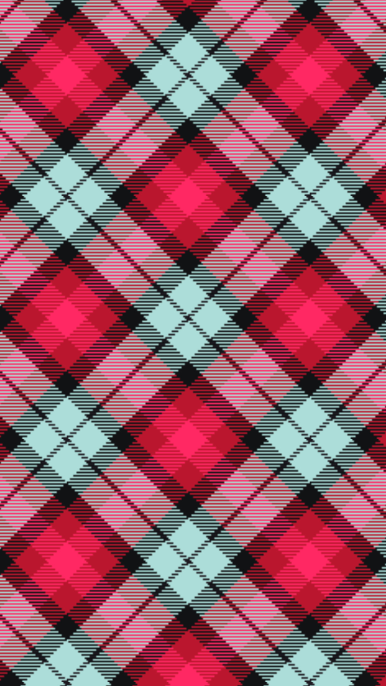 1242x2208 Red and Green Plaid Wallpaper