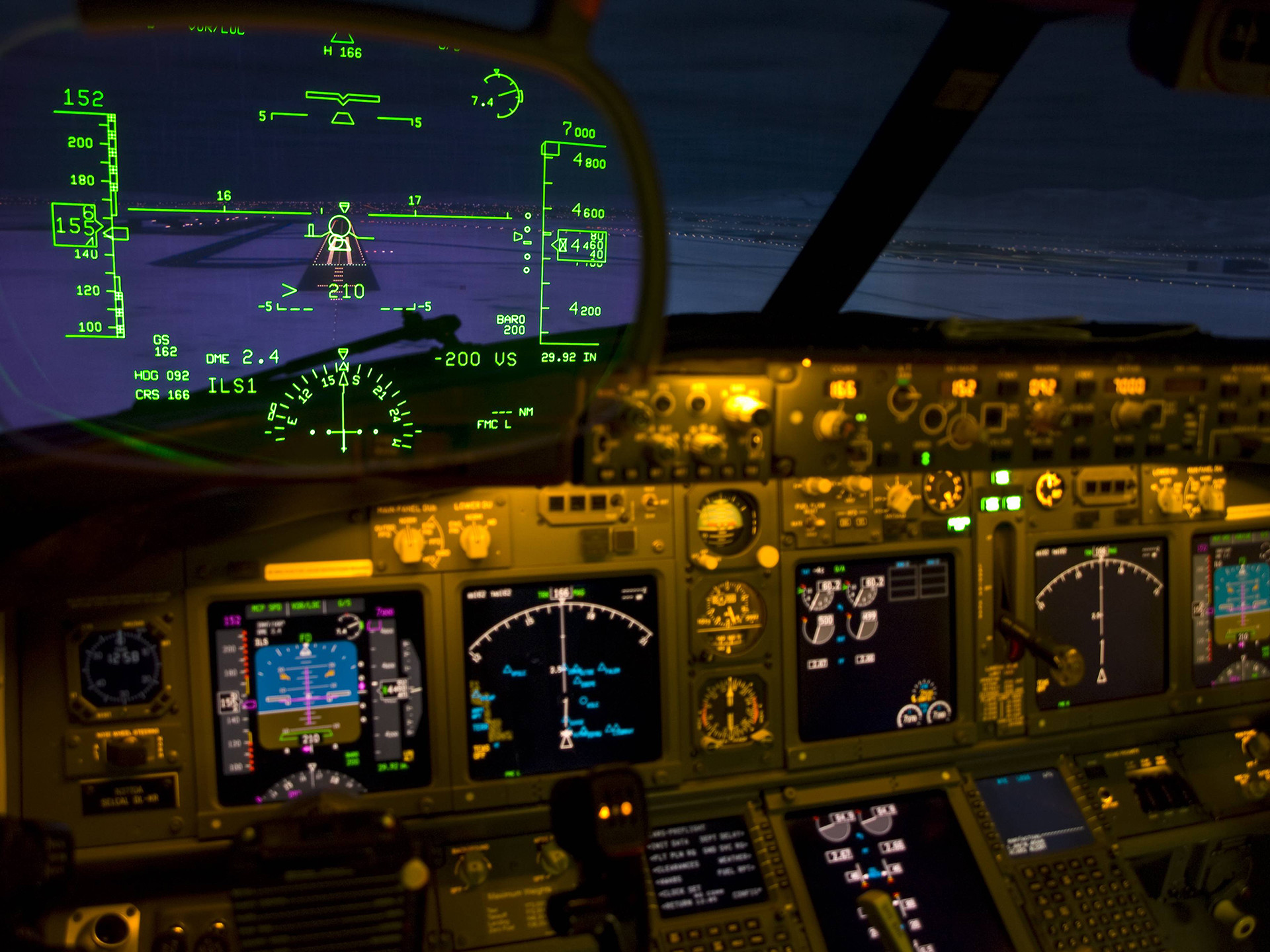 1920x1440 Heads-Up Display Cockpit airplane military wallpaper background