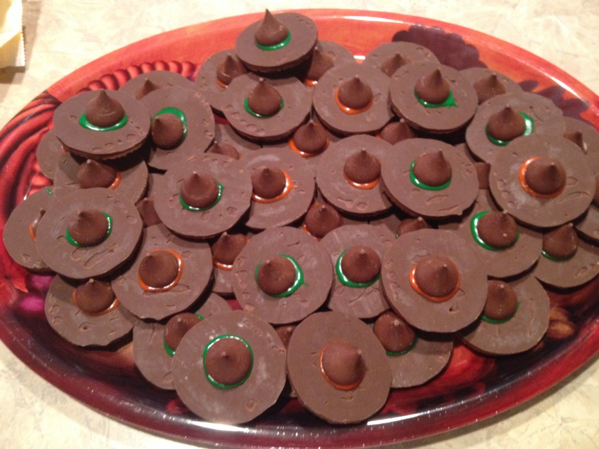 2048x1536 Witches Hats cute idea for Halloween Fudge Stripes Cookies Hershey Kisses &  Orange Cookie Icing...NO BAKING