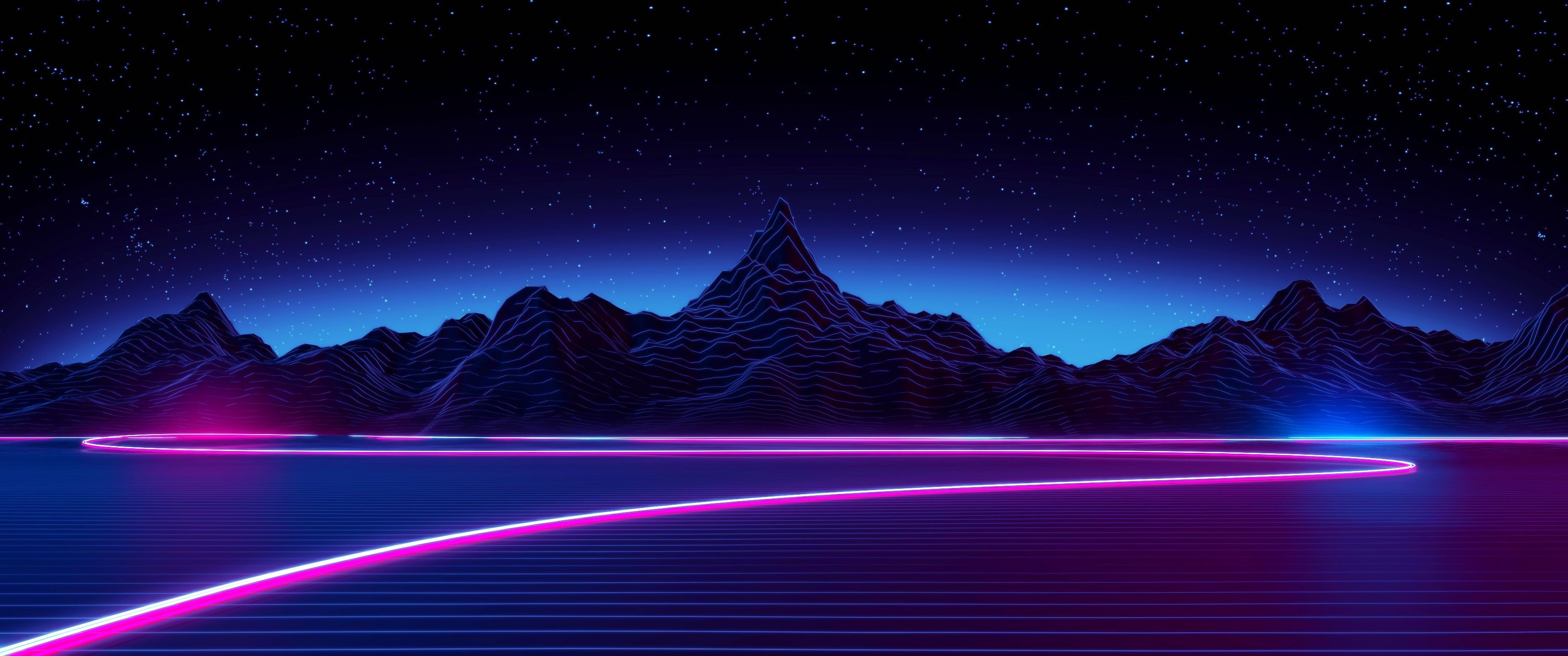 3440x1440 Retro style, Synthwave, Neon Wallpapers HD / Desktop and Mobile Backgrounds