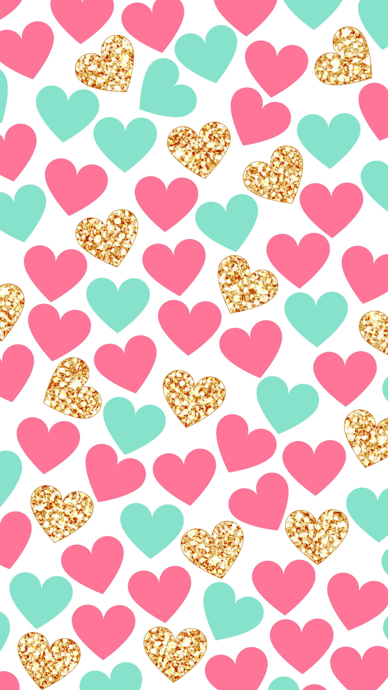 1242x2208 Hearts background