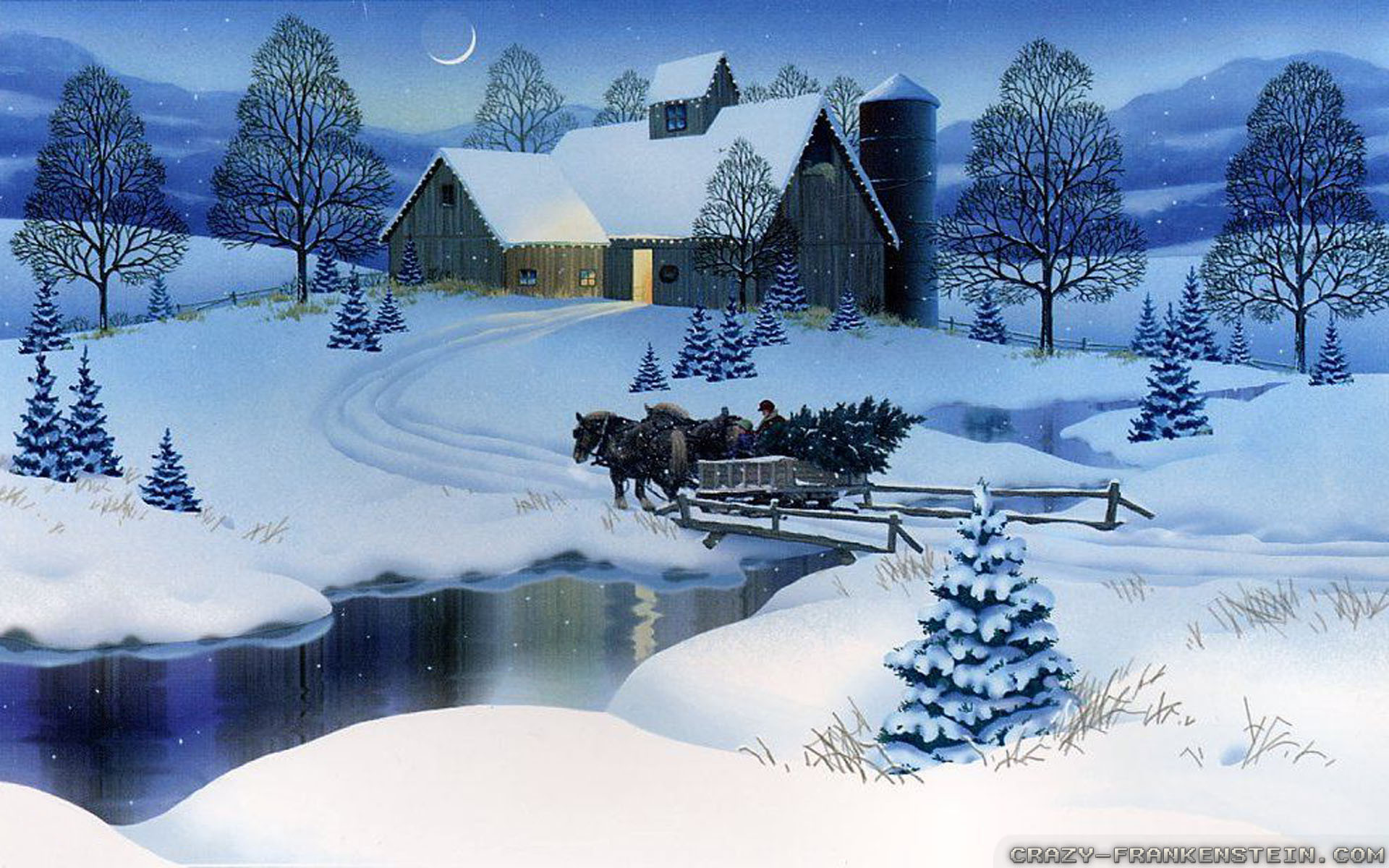 1920x1200 Wallpaper: Village scene winter Christmas wallpapers. Resolution: 1024x768  | 1280x1024 | 1600x1200. Widescreen Res: 1440x900 | 1680x1050 | 