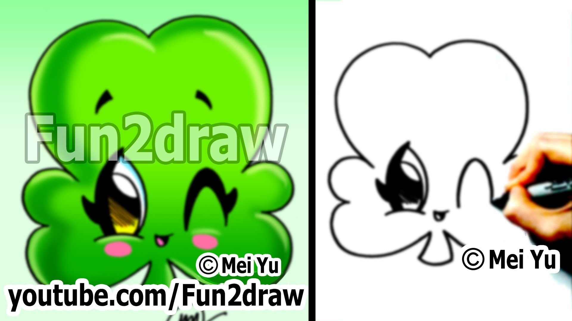 1920x1080 Kawaii - How to Draw Kawaii Stuff - St Patricks Day Irish Clover (Cute &  Easy Shamrock) - Fun2draw - YouTube