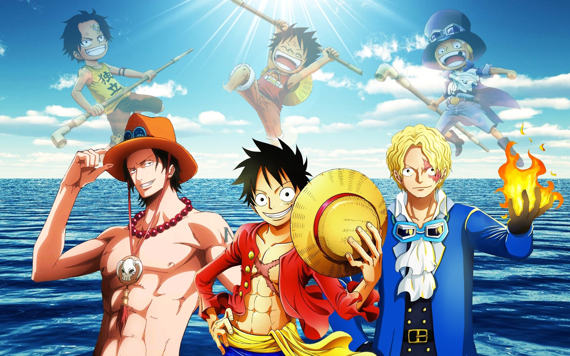 1920x1200 ... One Piece- Luffy,Sabo and Ace by Kagame-kun on DeviantArt ...