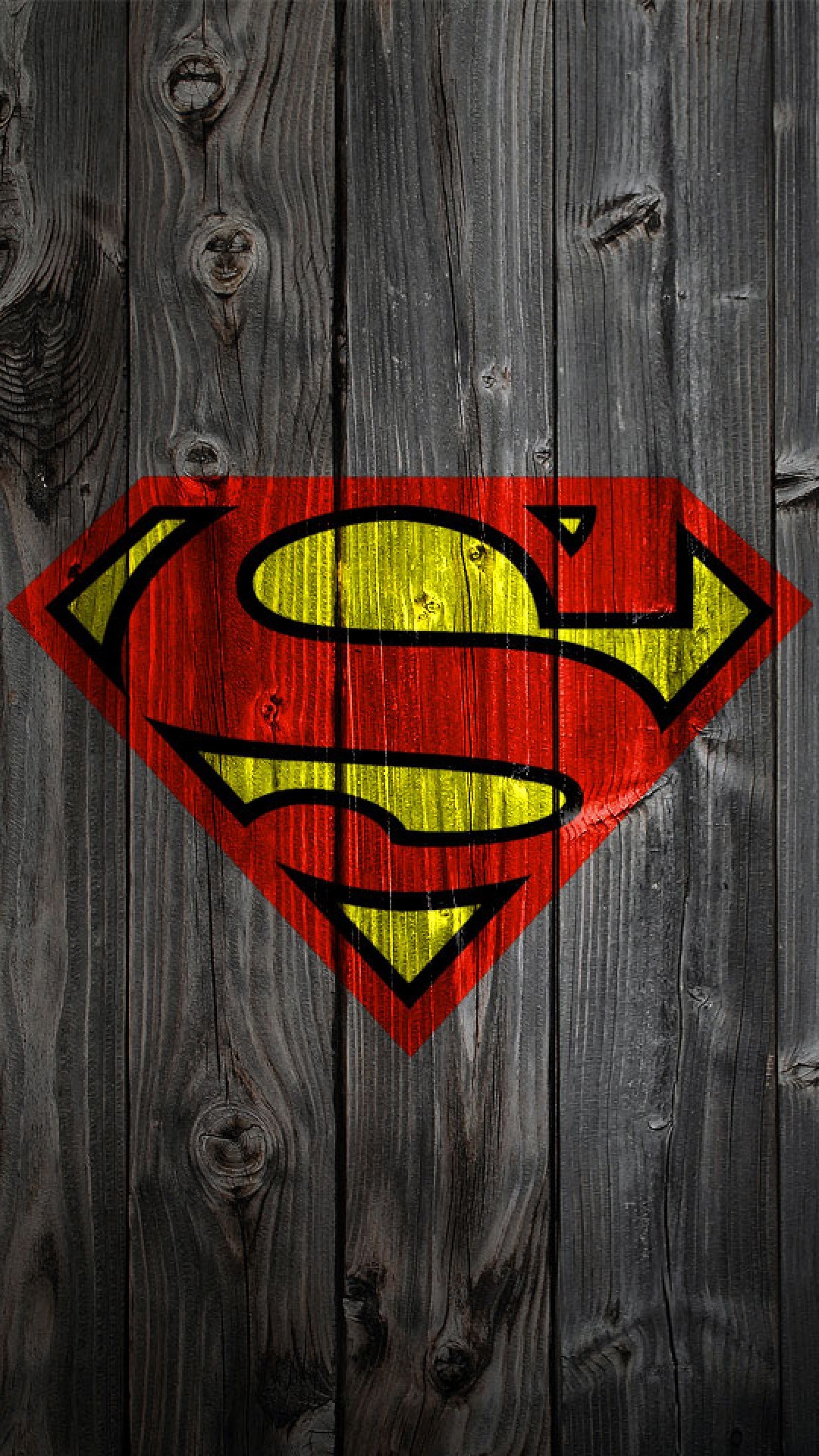1080x1920 iphone wallpaper - superman logo on wood
