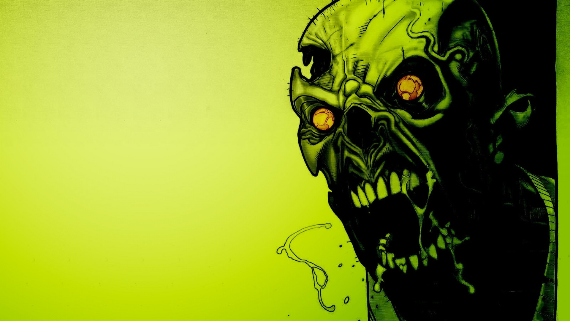 1920x1080 Preview wallpaper zombies, scary, green, eyes, blood 