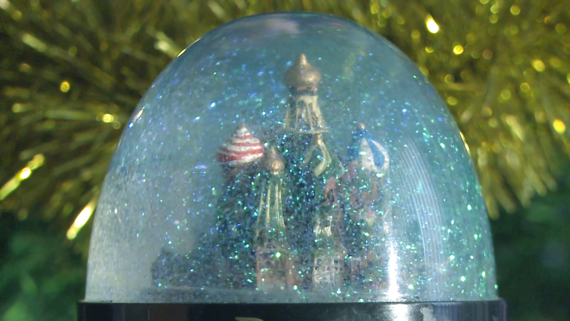 1920x1080 Christmas snow globe with the snow ,snowflakes on the background of St.  Basil's Cathedral Stock Video Footage - VideoBlocks