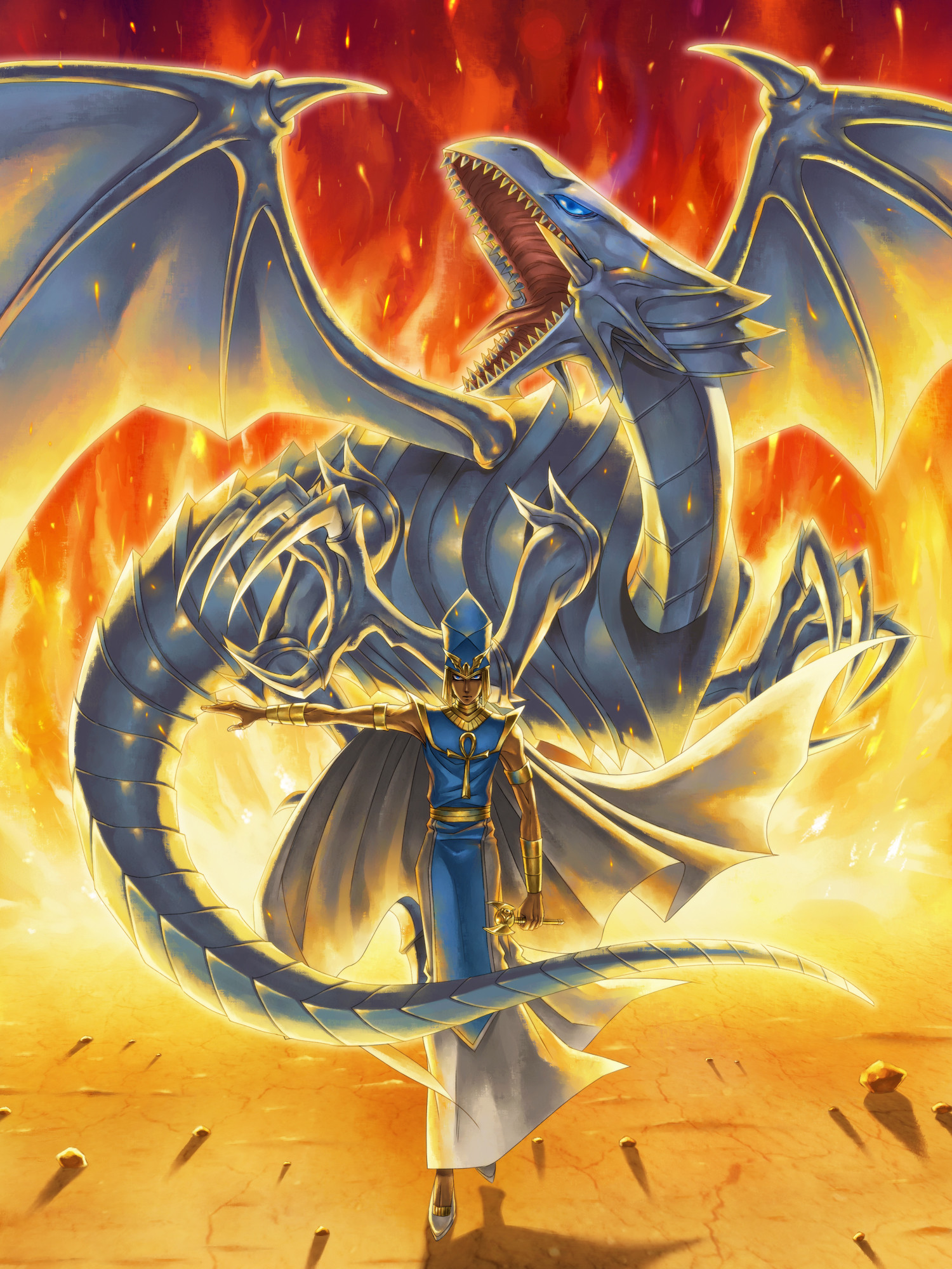 1500x2000 High priest Seto and his Blue-Eyes White Dragon.