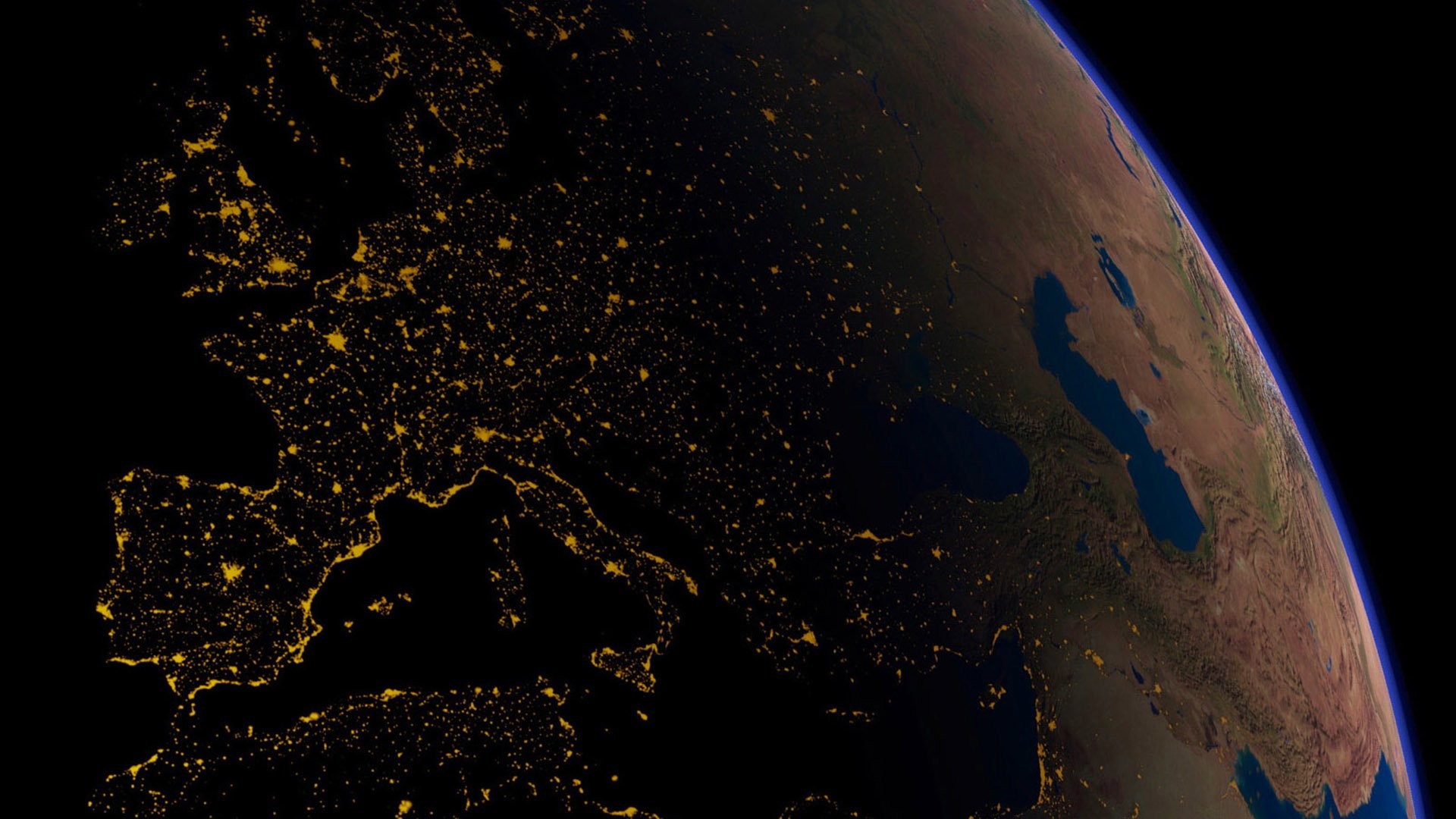 1920x1080 Earth - From Space Europe Earth Space Wallpaper