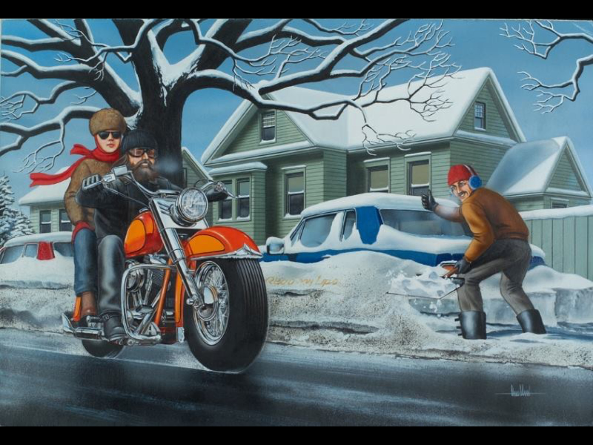 2048x1536 "Wine Country / Style Biker" - Originals - All Artwork - David Mann -  Motorcycle Art