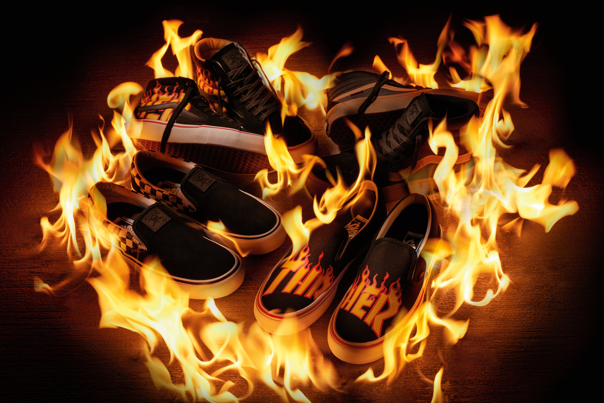 2500x1668 ... to release a full line of apparel, accessories and footwear in late  July to commemorate the ubiquitous Thrasher flame logo, originally released  in 1981.