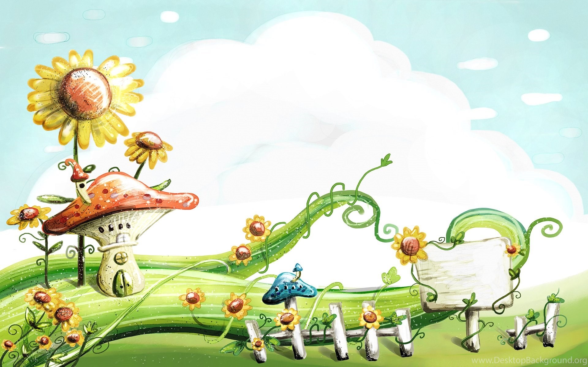 1920x1200 Cute Cartoon, Landscape, Illustration,  HD Wallpapers And ..
