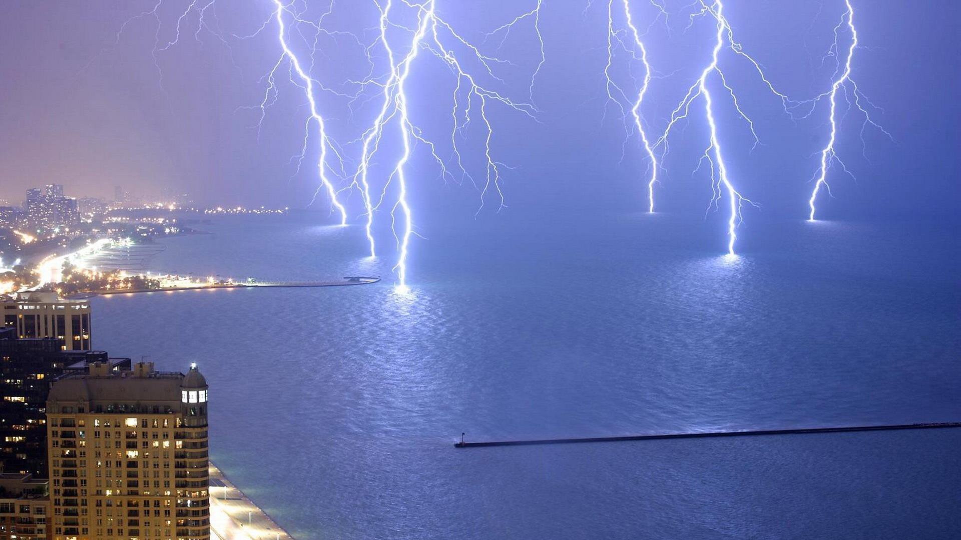 1920x1080 Water nature storm buildings lightning lightning bolts cities sea beaches  wallpaper |  | 251896 | WallpaperUP