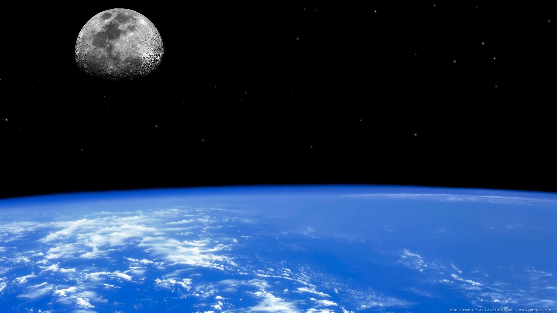 1920x1080 Earth - From Space Moon Horizon Planet Earth Space Wallpaper