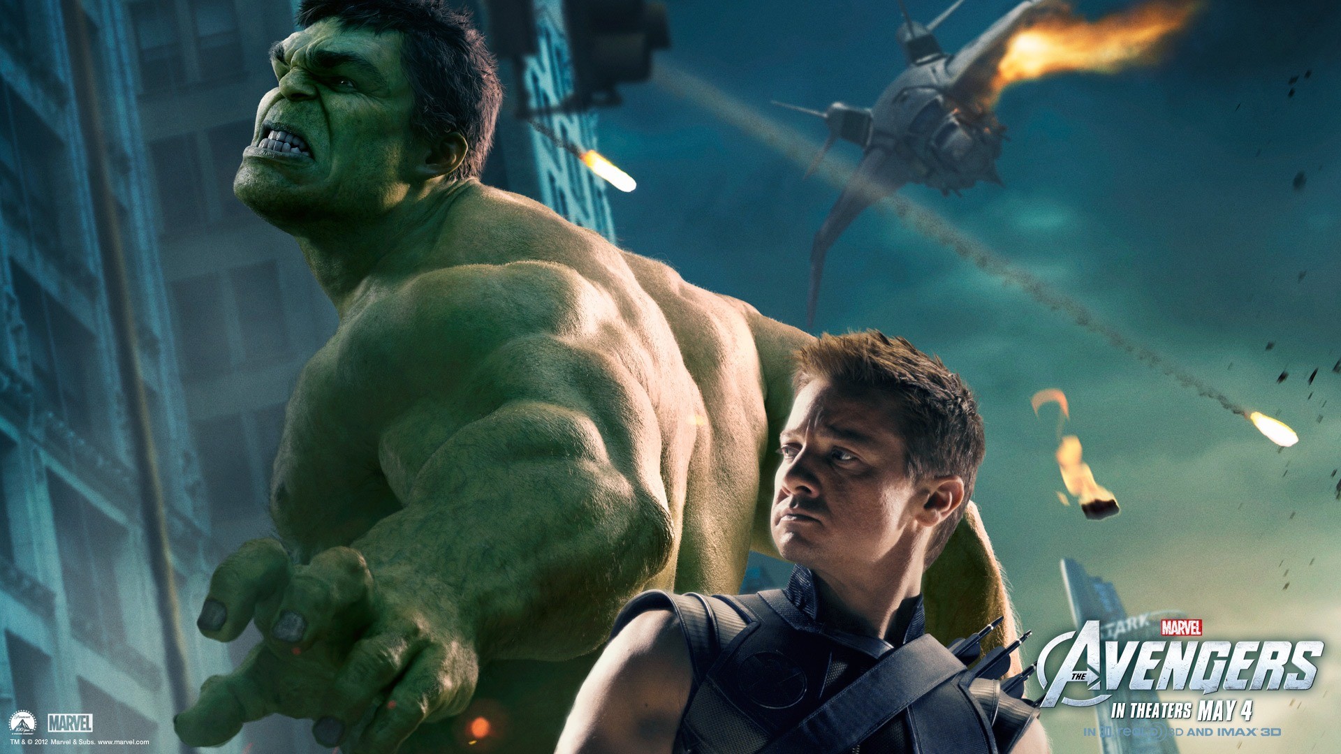 1920x1080 The Avengers Hulk Hawkeye desktop wallpaper 